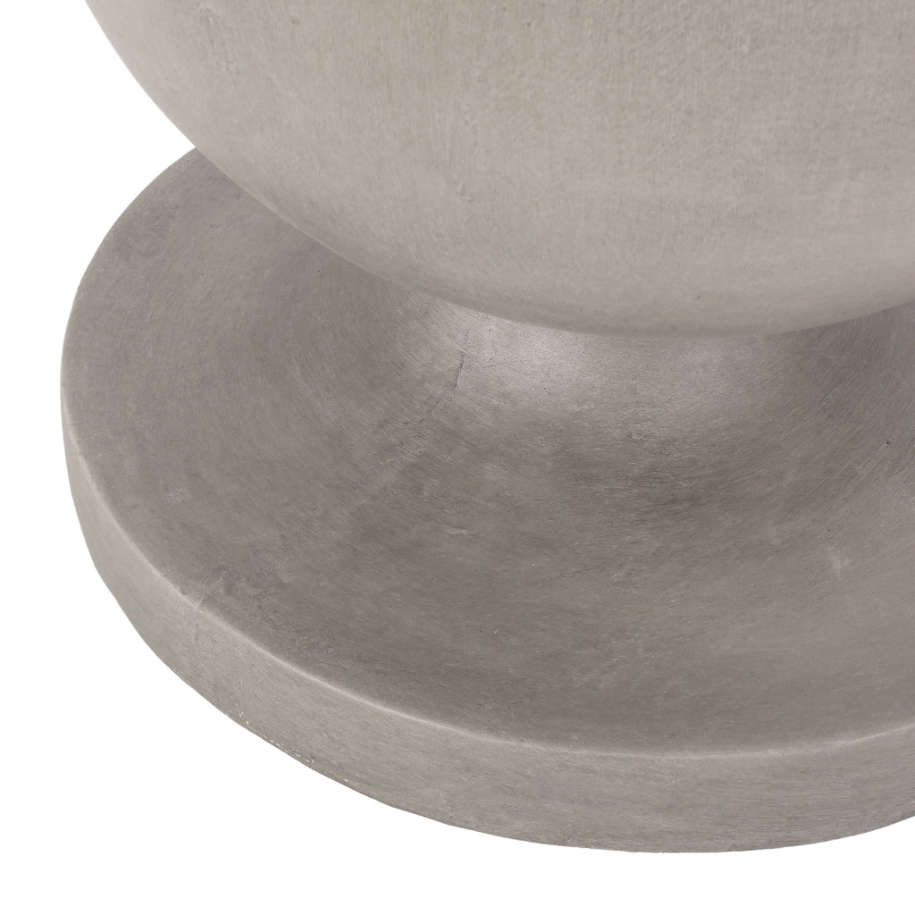 Modern End Table with Pedestal Base in Natural Magnesium Oxide, 17.25' x 17.25' x 26.50'