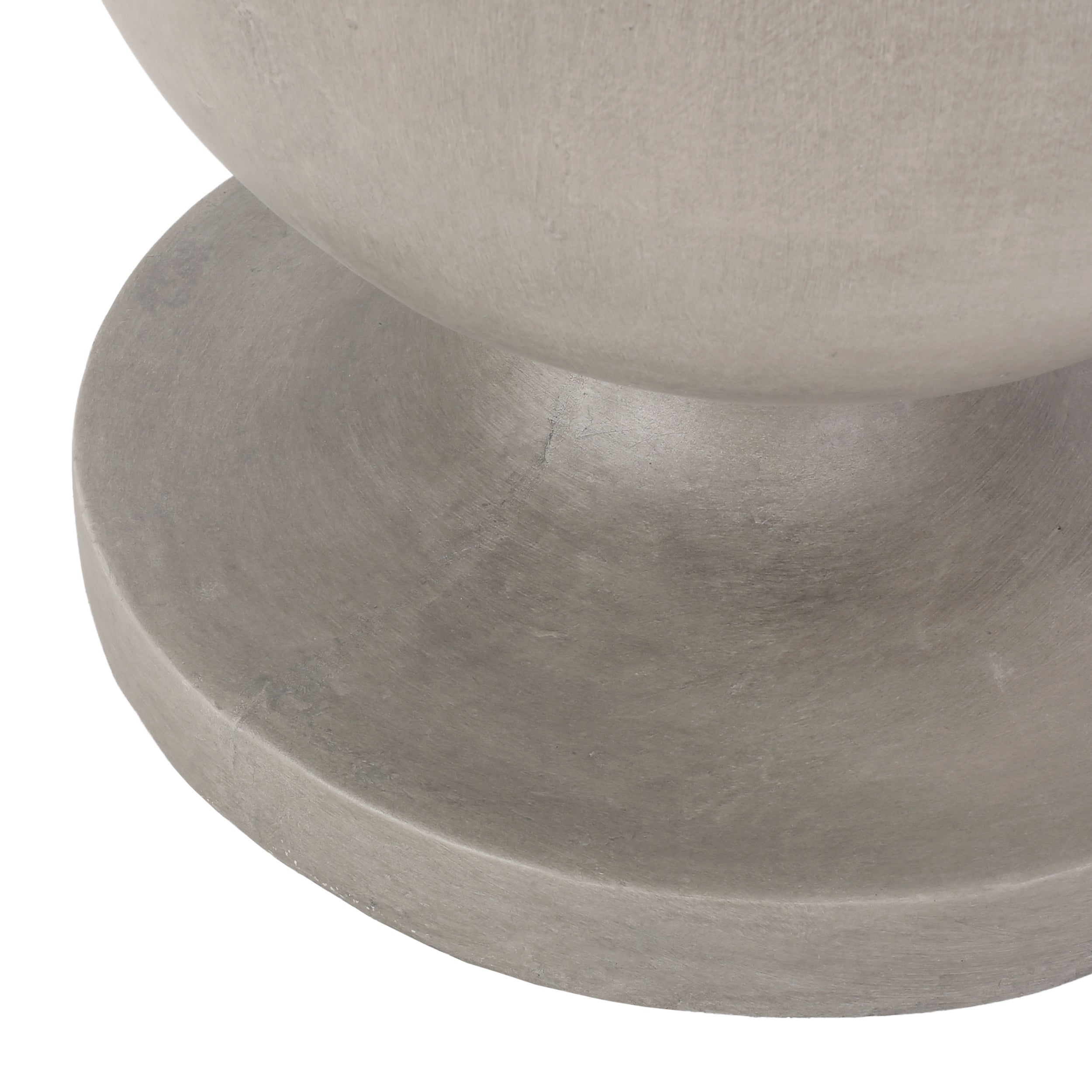 Modern End Table with Pedestal Base in Natural Magnesium Oxide, 17.25' x 17.25' x 26.50'