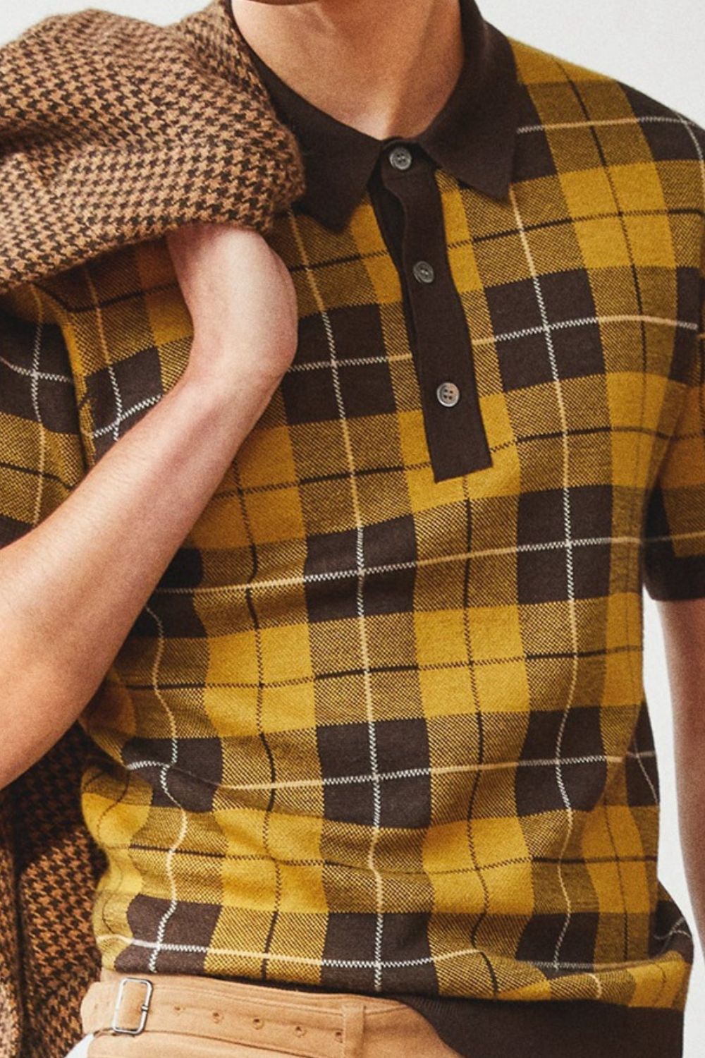 Plaid Short Sleeve Polo