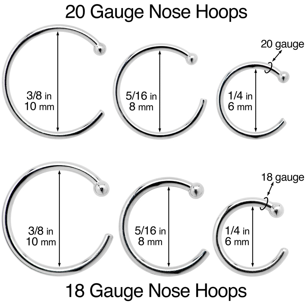 20G 5/16 Solid 14K Yellow Gold Nose Hoop