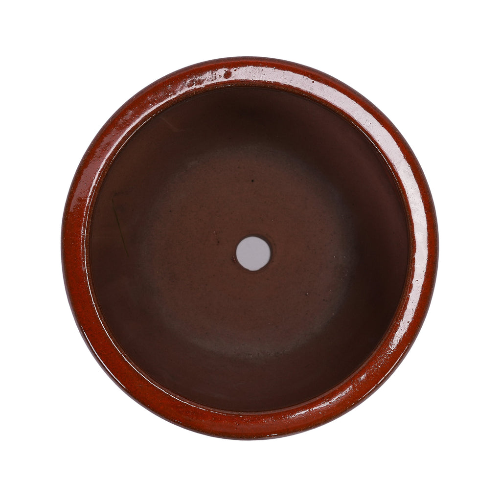 3 Pieces Ceramic Flowerpot, Modern Planter for Patio, Garden or Windowsills - Orange