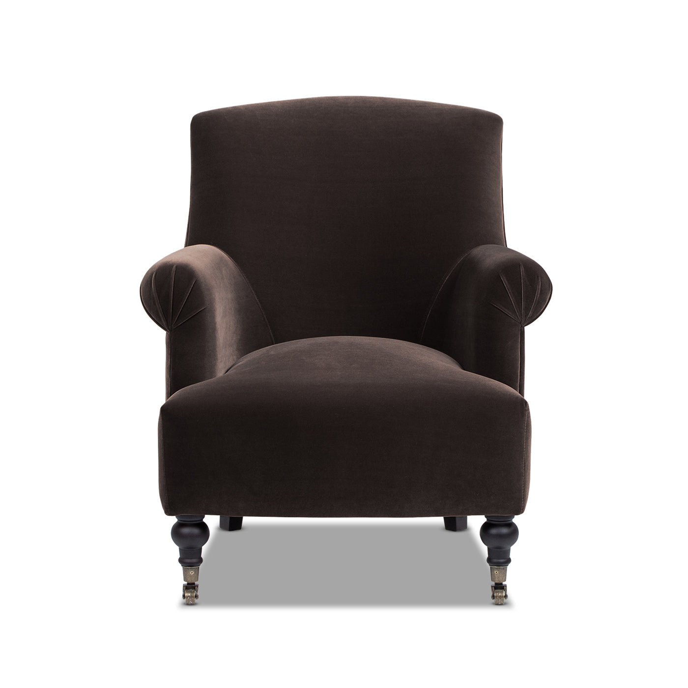 Eloise 30' Pleated Sock Arm Accent Armchair Deep Brown Performance Velvet
