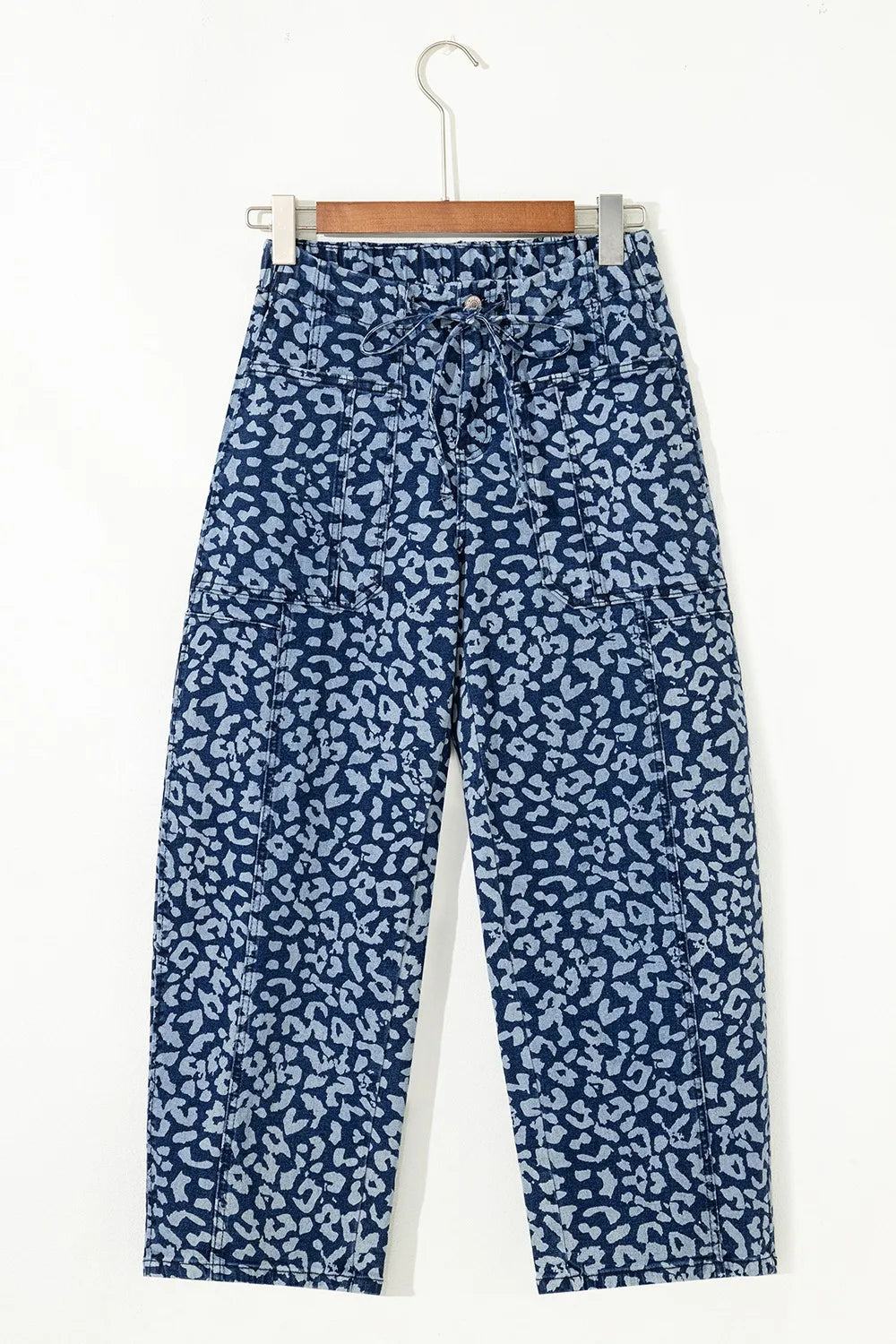 Leopard Print Wide Leg Jeans