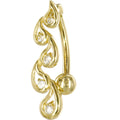 16G Solid 14k Yellow Gold Cubic Zirconia Fancy Journey Belly Ring