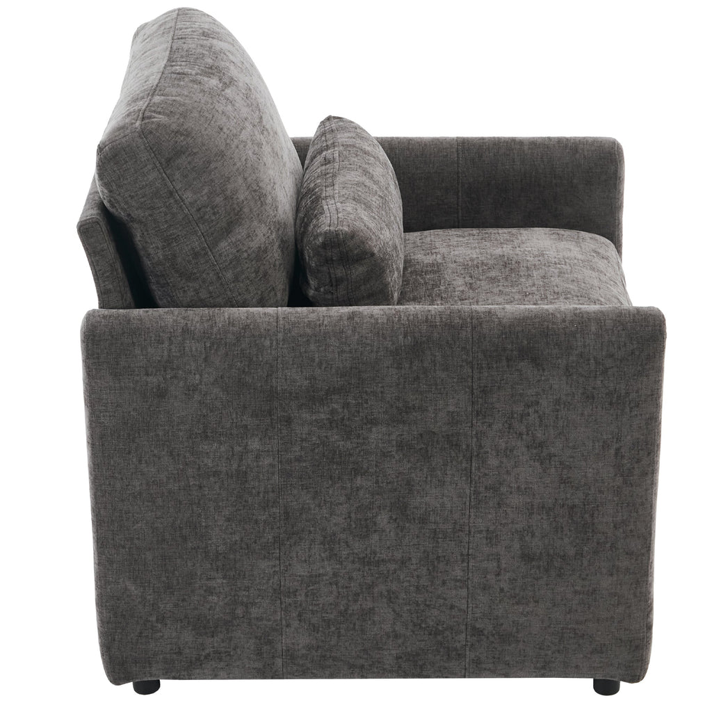 31.9' Cozy Upholstered Armchair Oversized Comfy Cloud Sofa Double Cushion Single Sofa Plush Cushion Armchair for Living Room, Grey