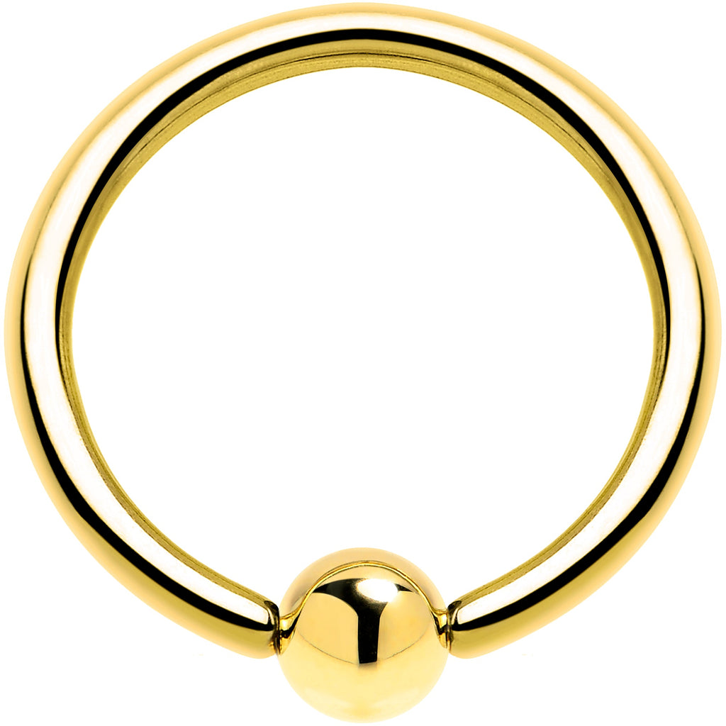 Solid 14K Yellow Gold 16G 3/8 Ball Captive Ring 3mm Ball