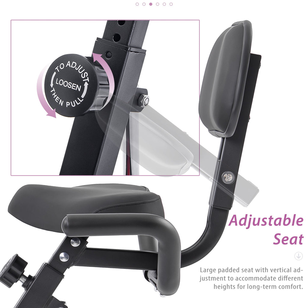 Exercise Bike,Workout Bikes for Home,Folding Stationary Bikes for Home with 16-Level Magnetic Resistance, 300LBS Capacity X-Bike Indoor Exercise Equipment with Heart Rate Sensor & LCD Monitor
