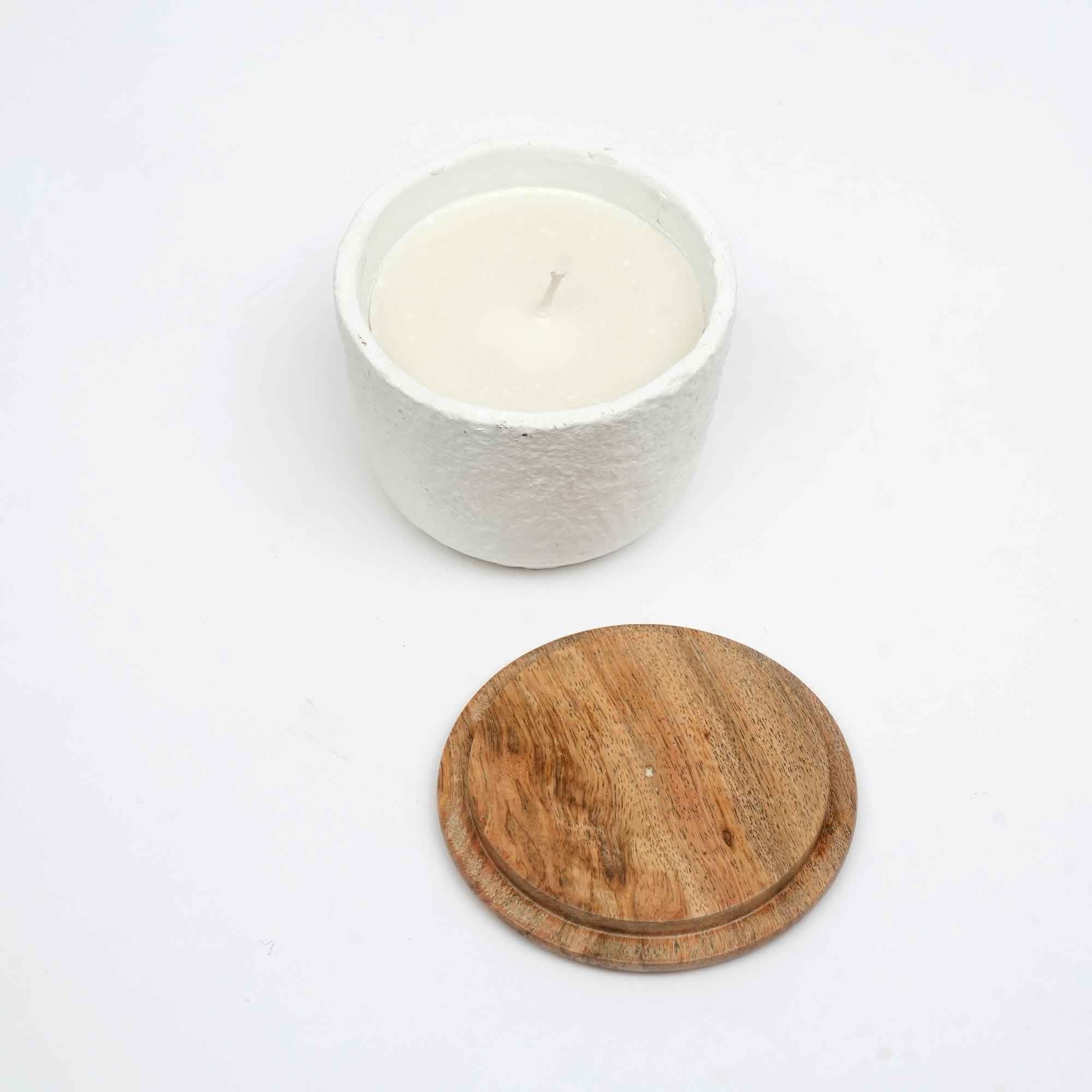 Jar Candle  Ecomix Wax Fill With Wooden Lid Mimosa,  7oz