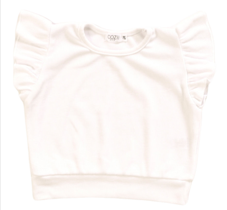 Cozii ruffle top and shorts set