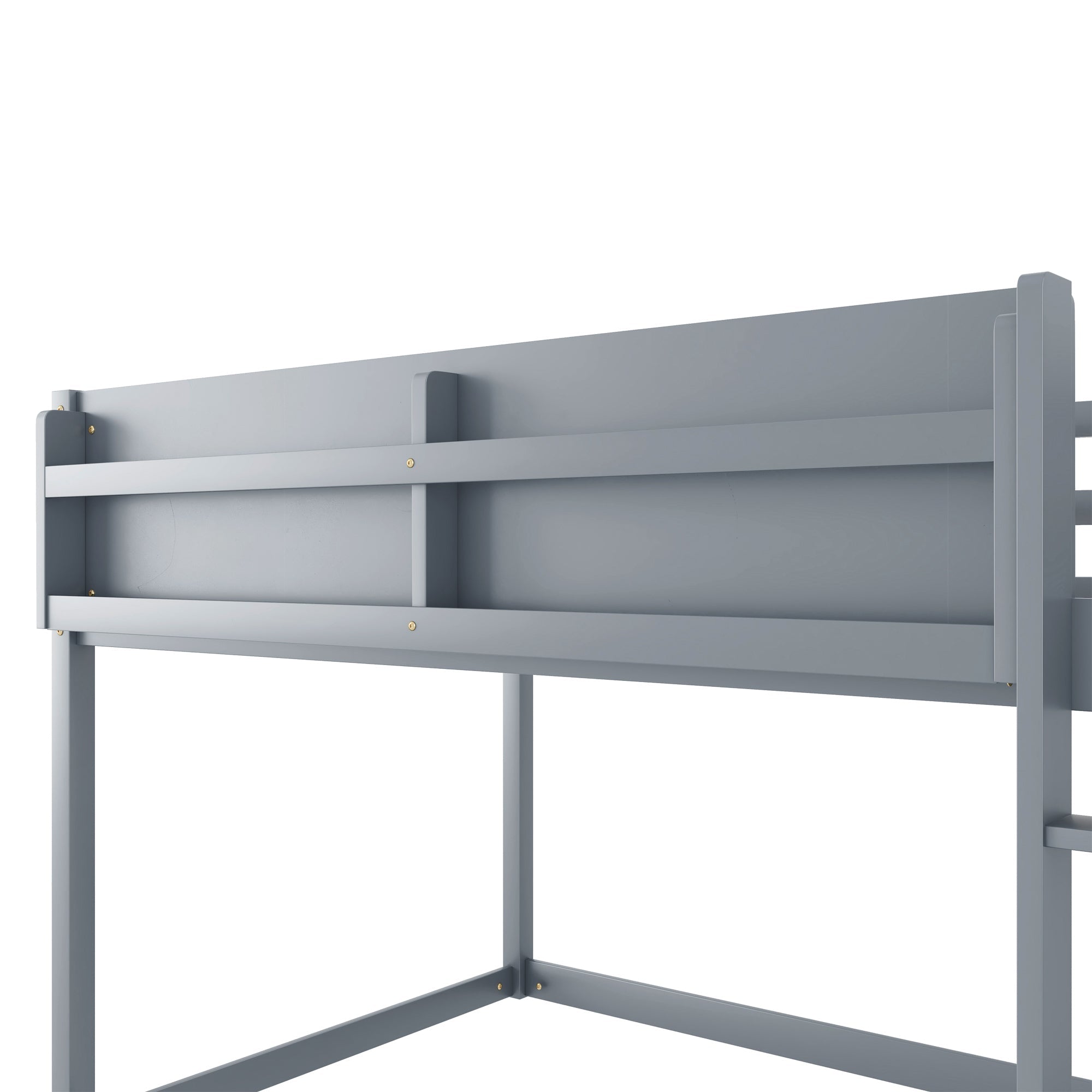Low Twin Over Twin Bunk Bed, Floor Bunk Bed with Ladder, Solid Wood Twin Bunk Bed for Kids & Juniors, Grey(Expect Arrival Date 2025/11/25)