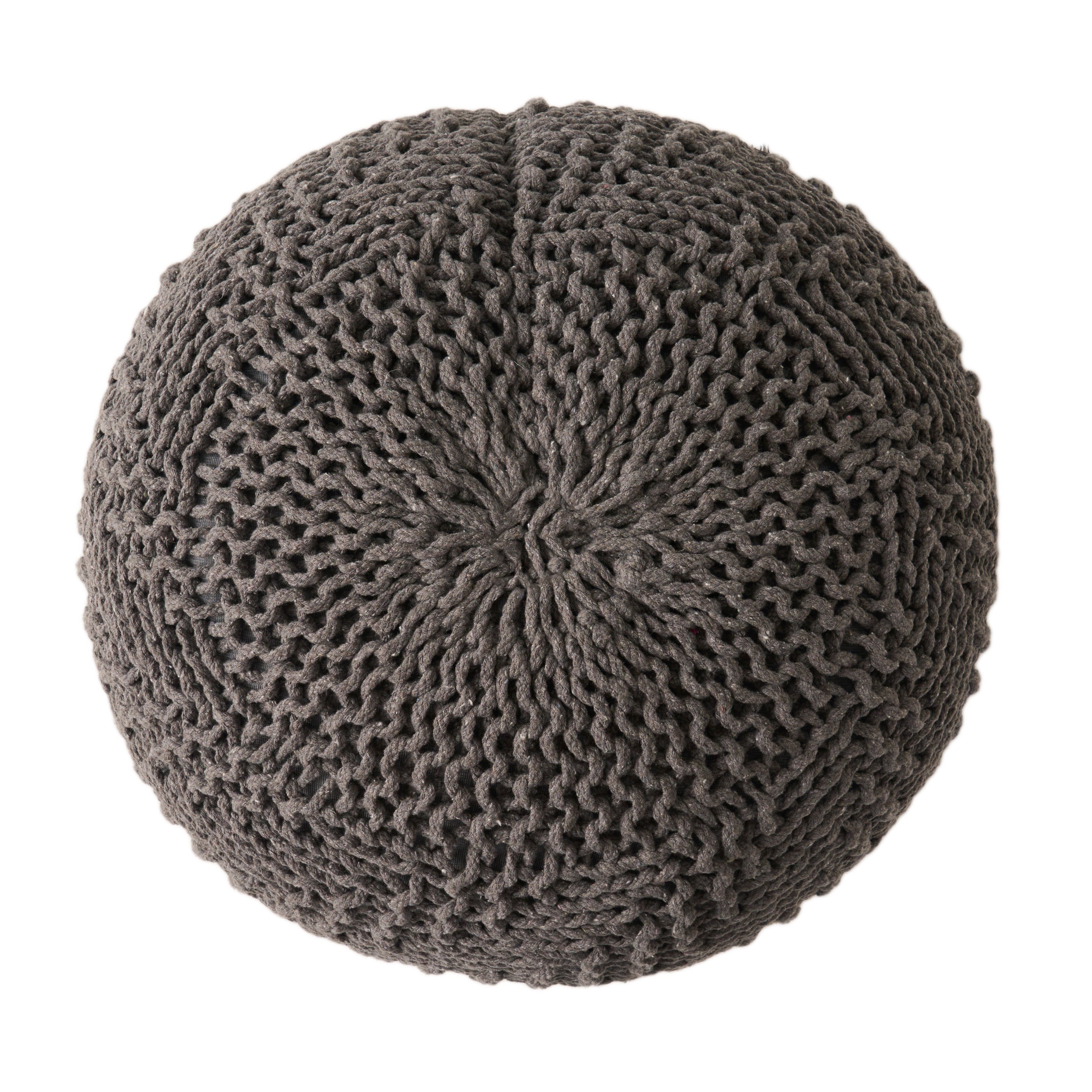 Hazel Knitted PET Yarn 20 x 20 Round Pouf