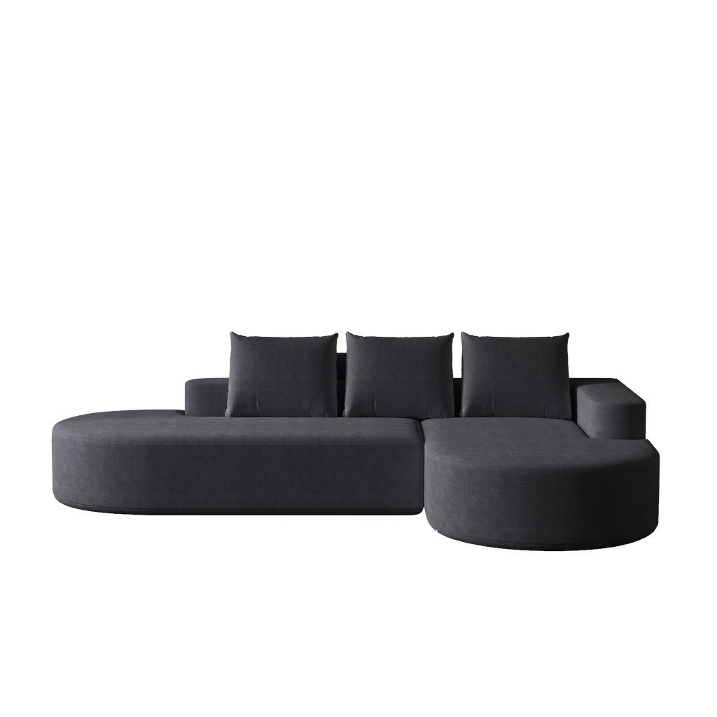 Modern Curved sofa ,Chenille Upholstered Sectional Sofa Couch Set,Modular 108.5' L Shaped Sectional Living Room Sofa Set With 3 Pillows,Free Combination Sofa Couch for Living Room,Bedroom
