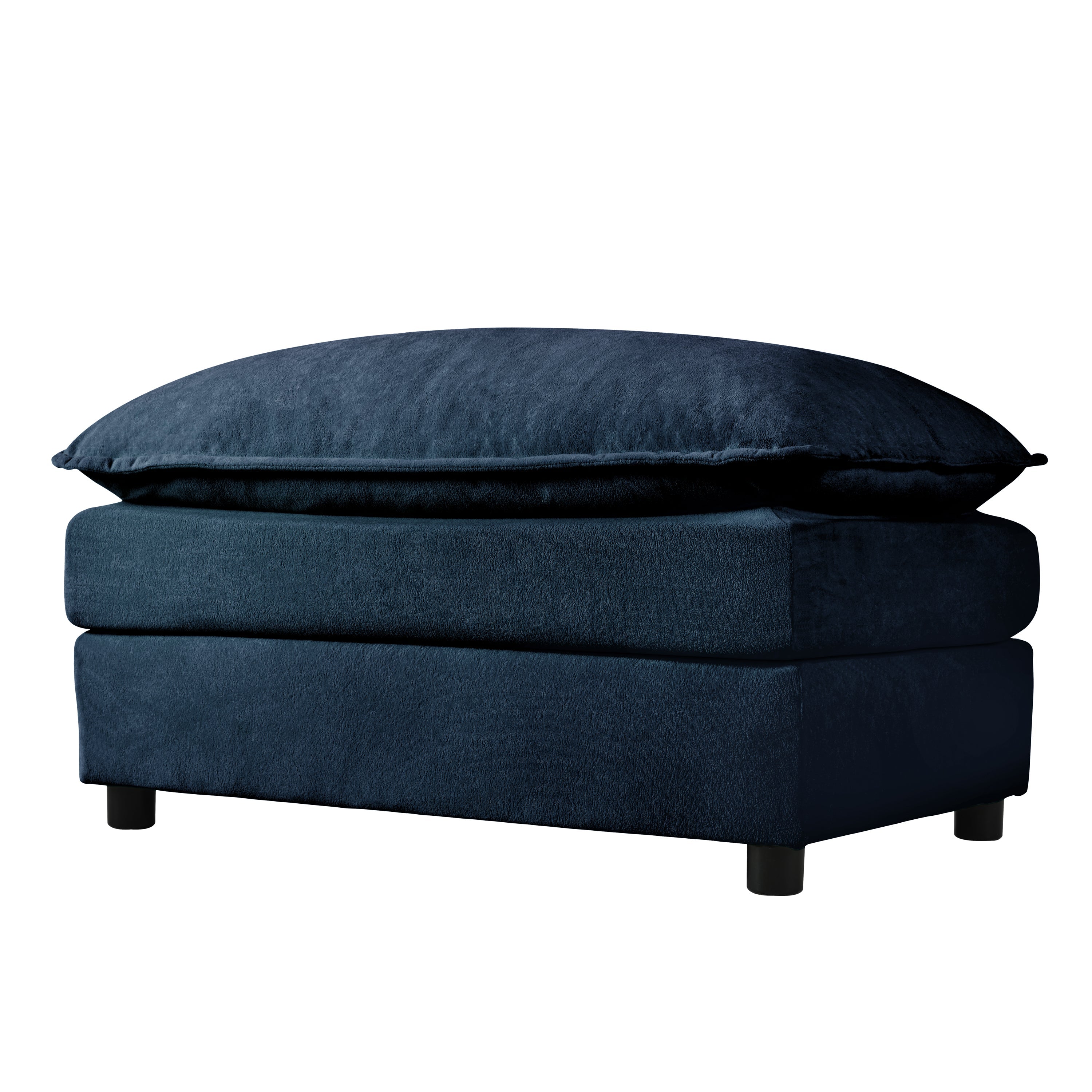 Modular Sectional Sofa, Oversized Deep Seat U Shaped Couch Set for Living Room, 4-Seater Comfy Cloud Couches with Two Movable Ottomans, DIY Combination, Chenille,Blue