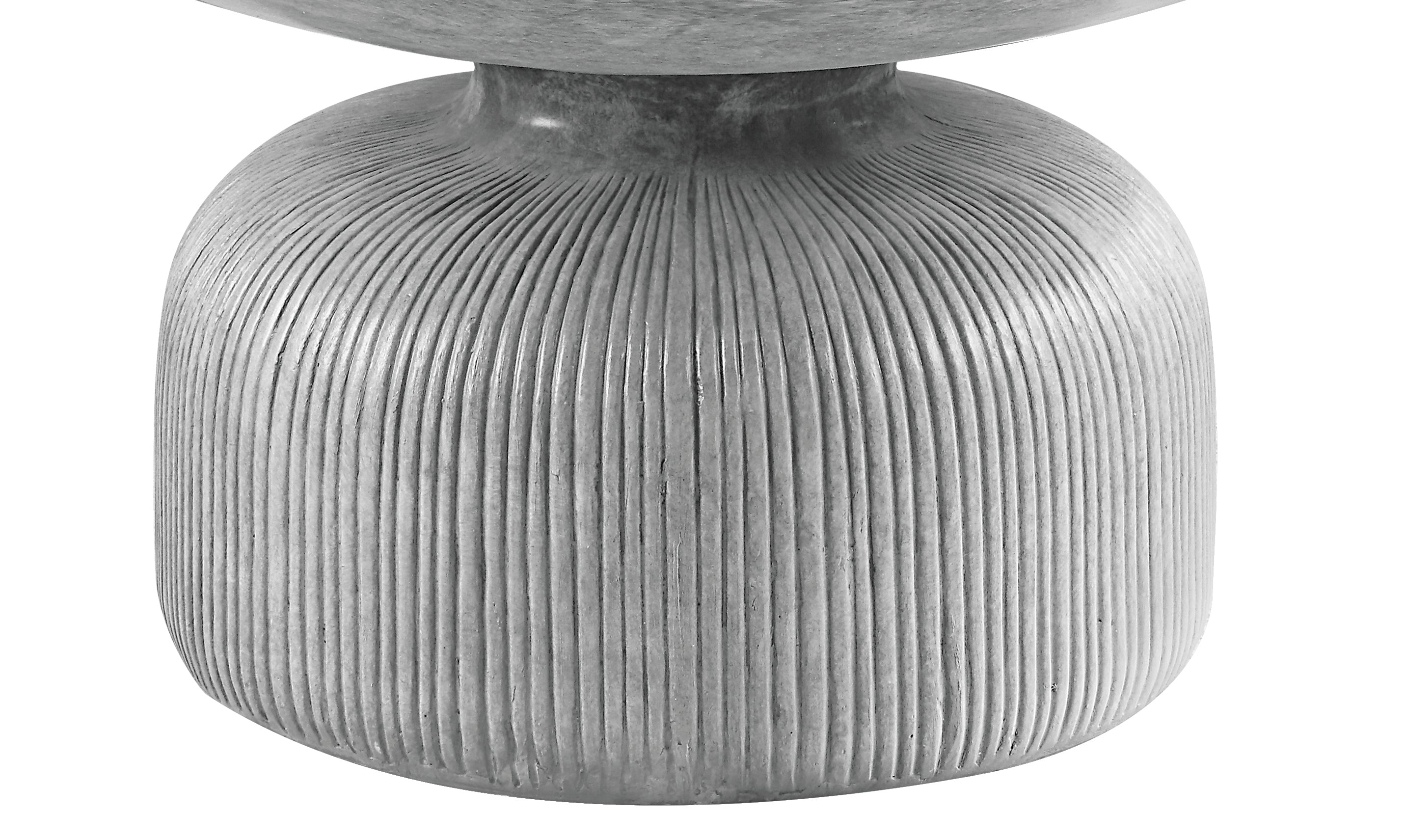 Weathered Grey Coffee Table with Round Top and Pedestal Base