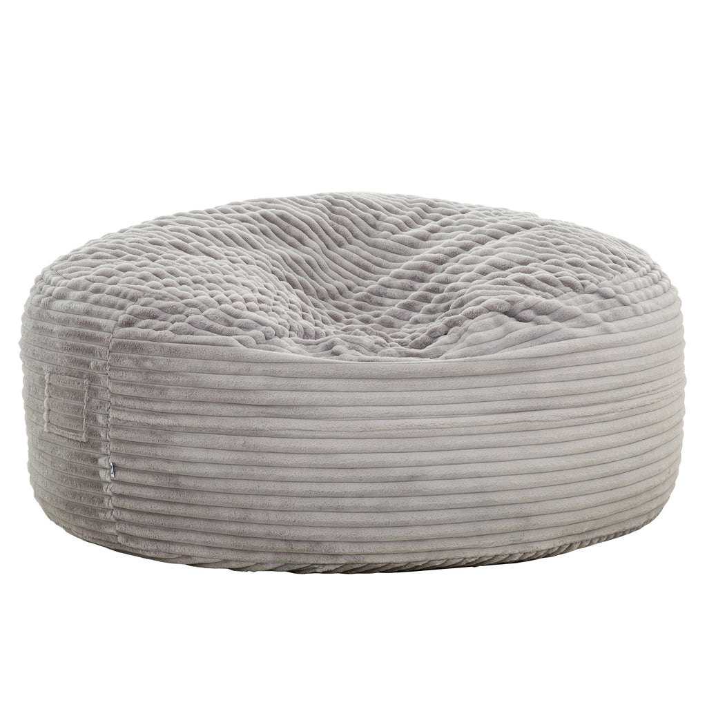Traditional 72 in. Oversized Velour Memory Foam Bean Bag, Living Room Round Lounger Sofa Chair, Light Gray
