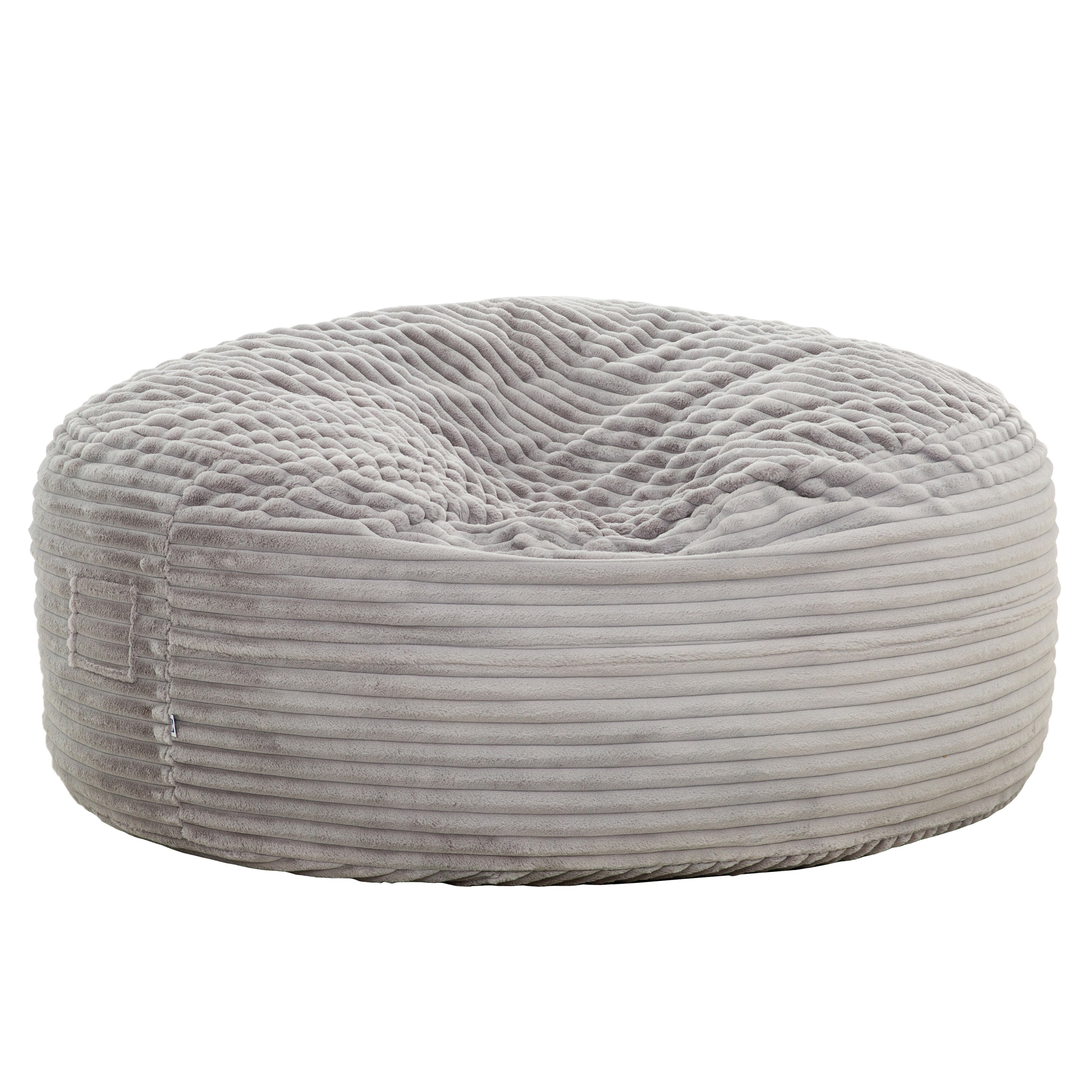 Traditional 72 in. Oversized Velour Memory Foam Bean Bag, Living Room Round Lounger Sofa Chair, Light Gray