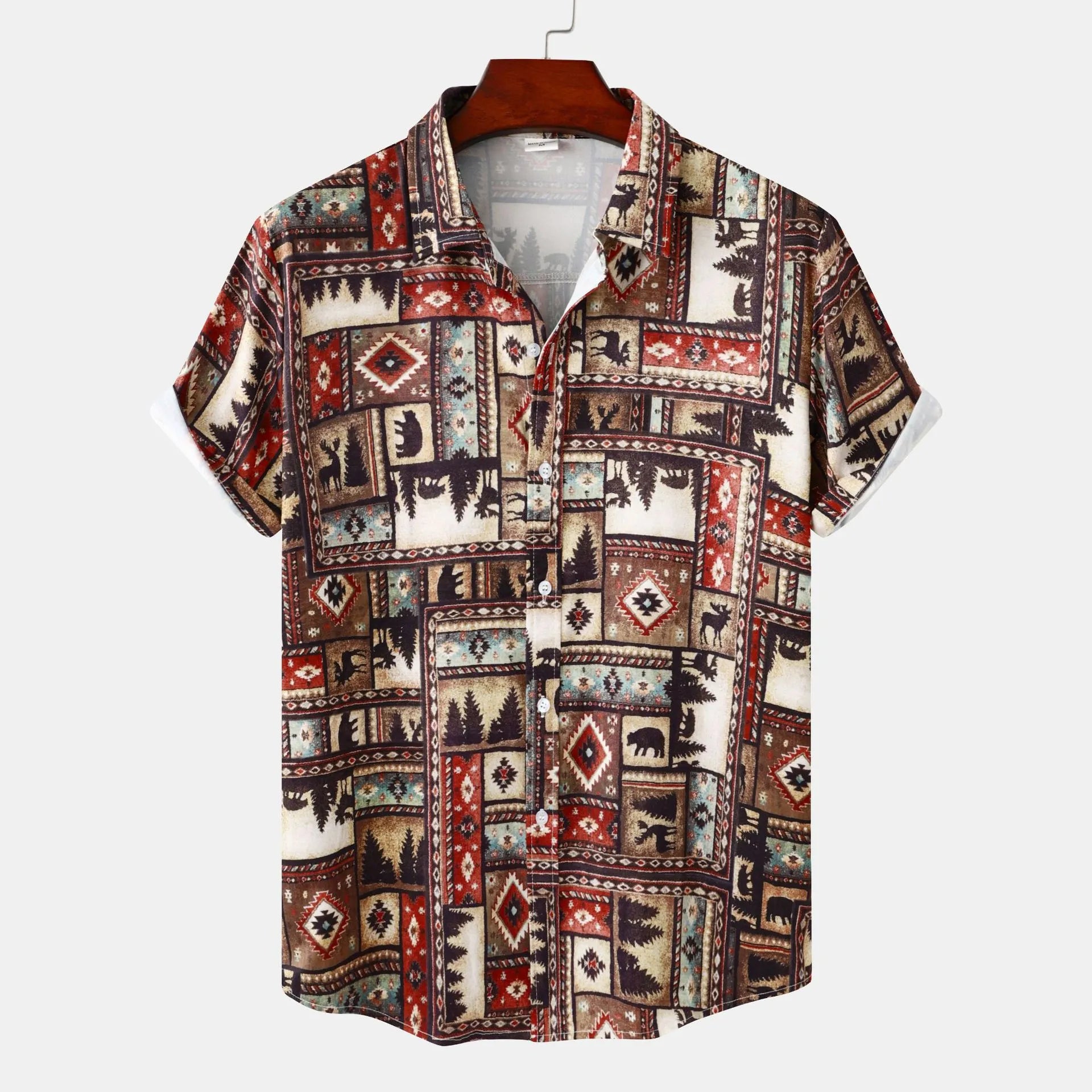 Printed Short Sleeve Casual Shirt