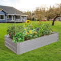 6x 3 x 1 ft (1 pack) Metal Garden Bed,Outdoor Planter Box Metal Patio Kit Planting Bed for Vegetables Flowers Herb,Grey
