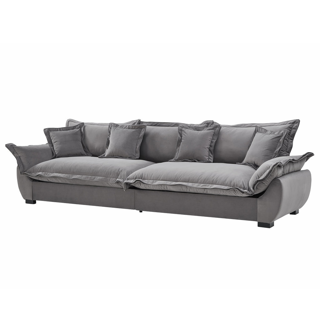 Modular Sectional Sofa, Sailing Design Sofa with Storage, Removable Backrest, Modern Deep Seat Sofa with Throw Pillows for Living Room Bedroom Apartment,Gray