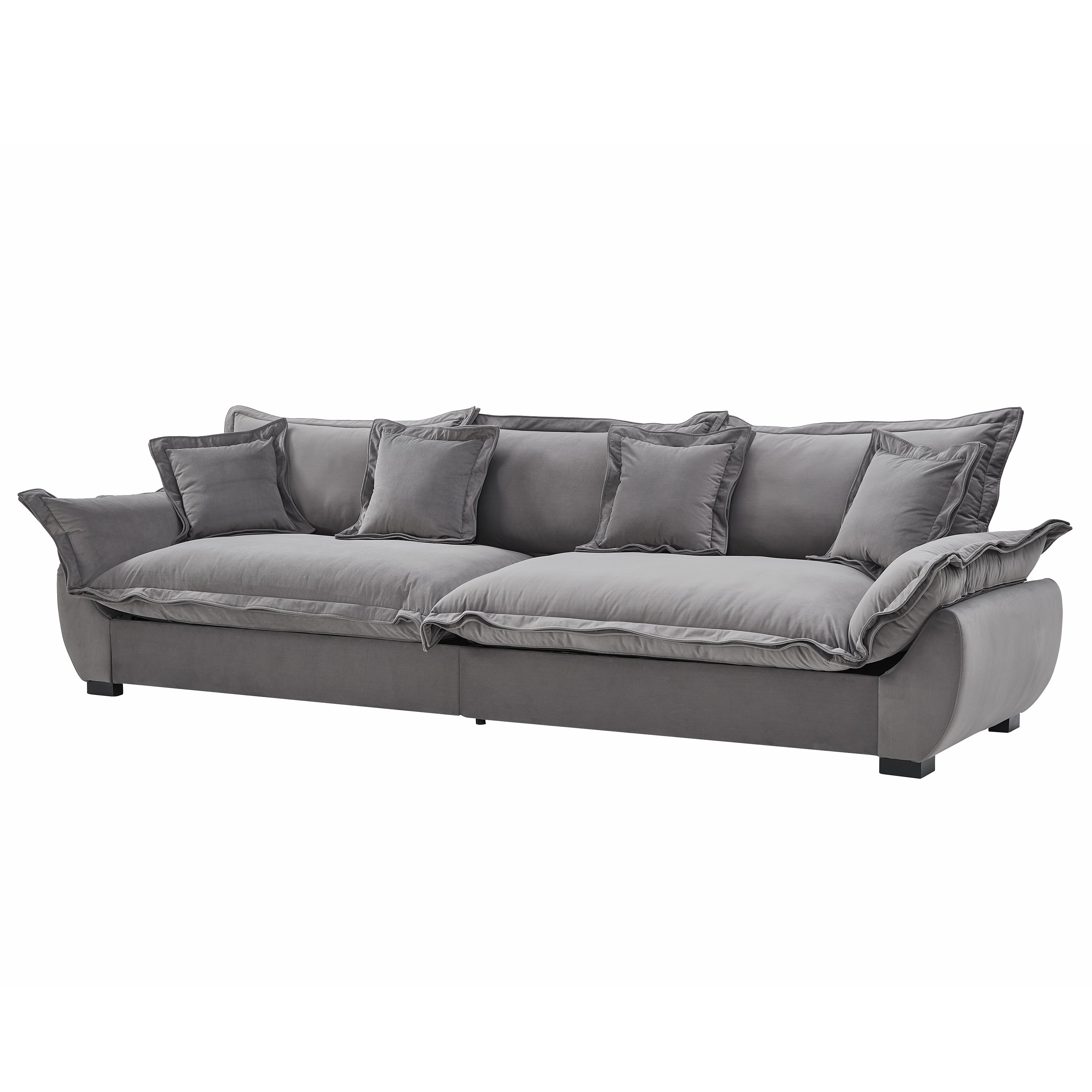 Modular Sectional Sofa, Sailing Design Sofa with Storage, Removable Backrest, Modern Deep Seat Sofa with Throw Pillows for Living Room Bedroom Apartment,Gray