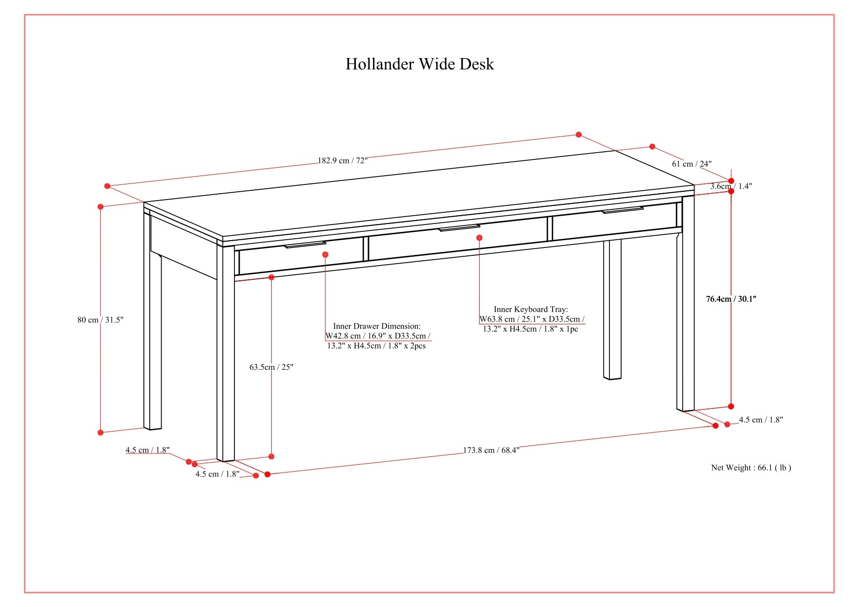 Hollander Wide Desk