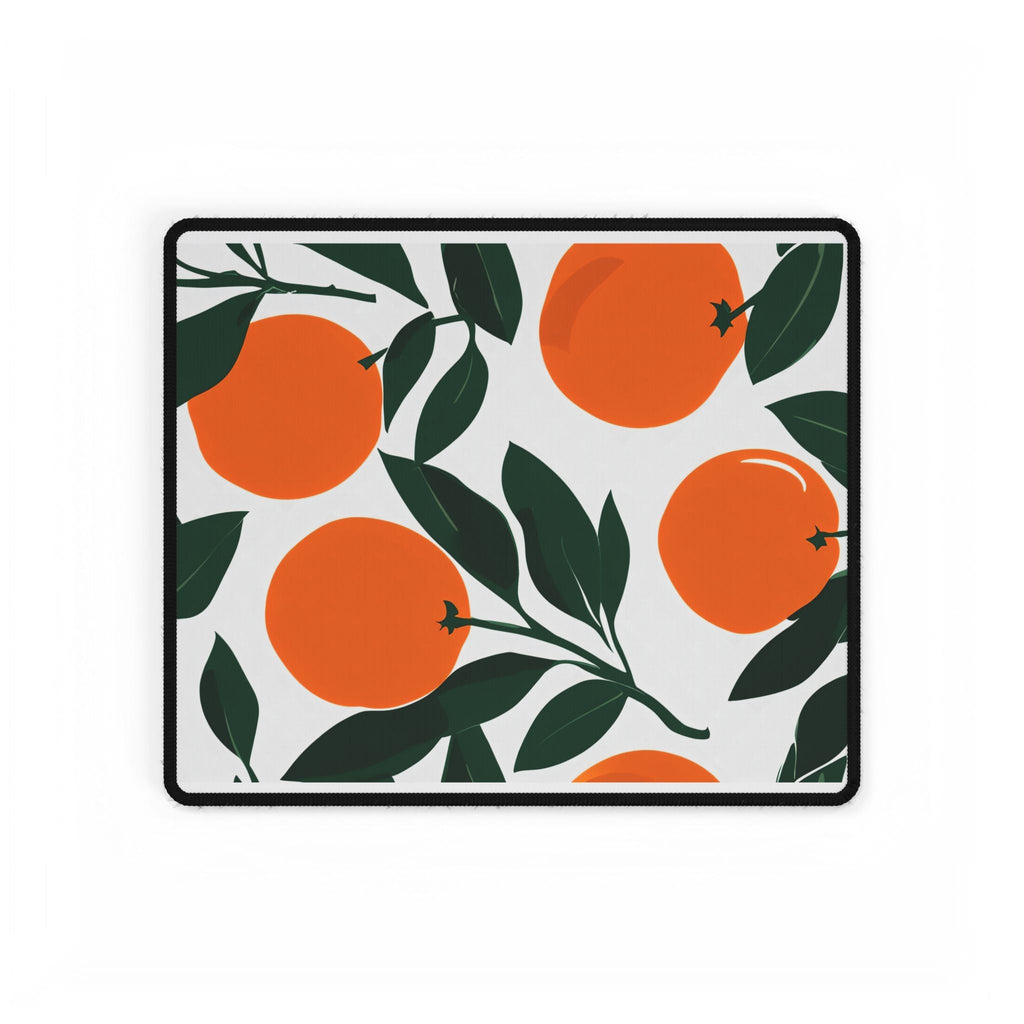 Orange Citrus Desk Mat | Retro Mediterranean Botanical Mouse Pad