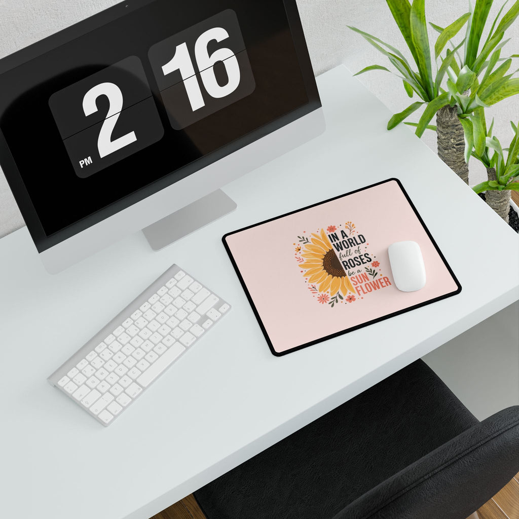 Sunflower Desk Mat | In a World Full of Roses Inspirational Mouse Pad