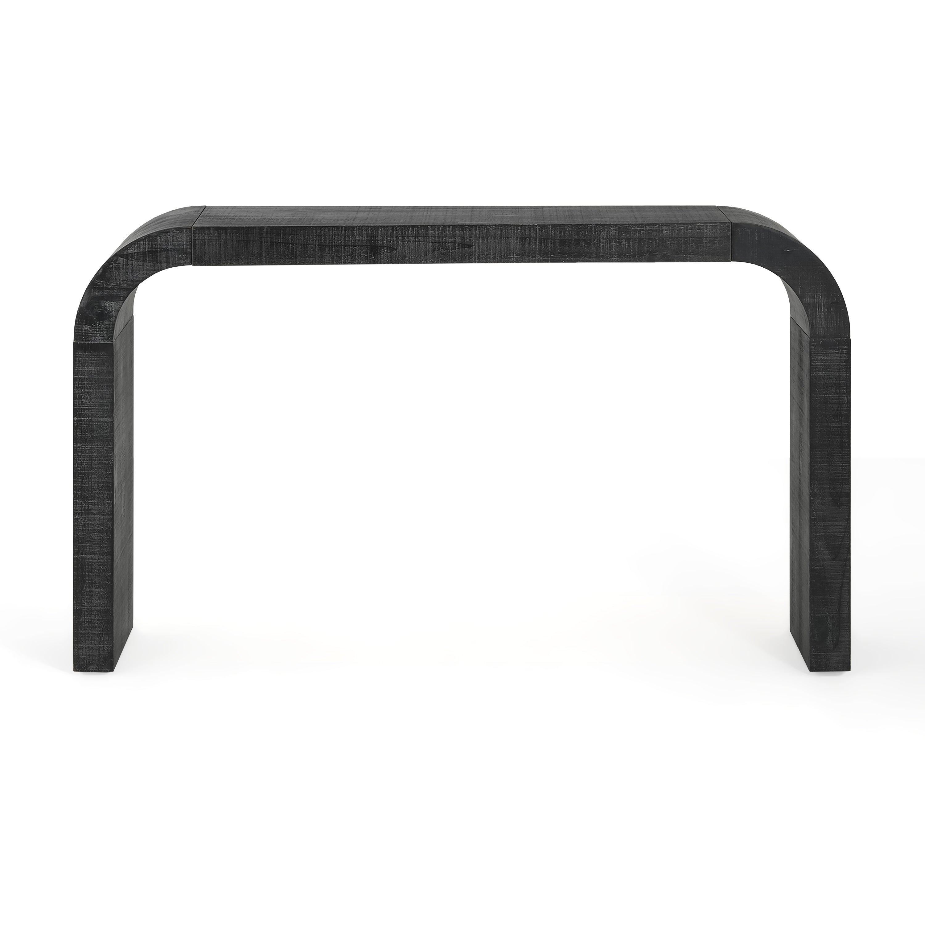 Mirod 52' Wood Console Table with Curved Edge, Natural Texture, Perfect for Entryways and Living Rooms