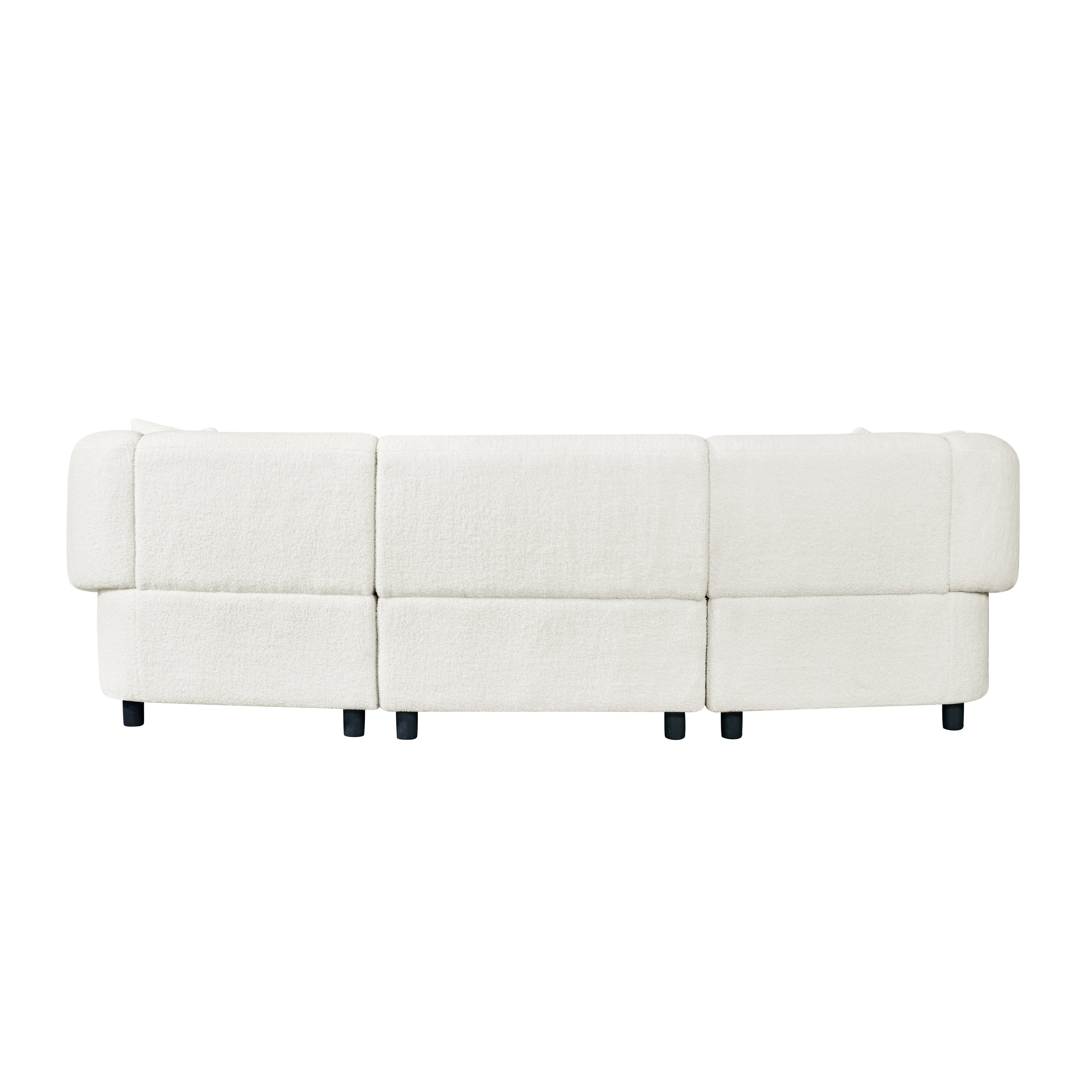 98.5 ' Curved Designed Contemporary 3-Seater Sofa in Beige: Plush Seating, Streamlined Design, and Durable Frame – Ideal for Stylish Living Spaces