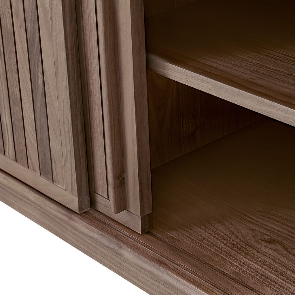 Strathcona Contemporary Walnut Wood Media Cabinet / Solid Walnut