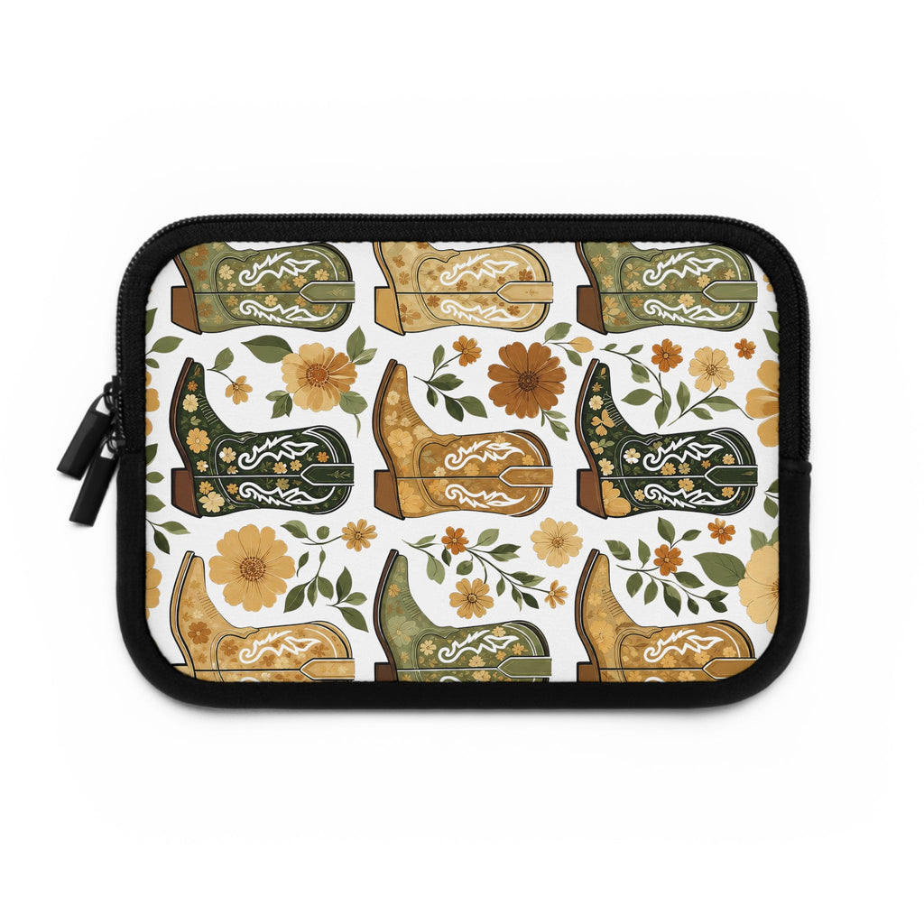 Vintage Cowboy Boot Laptop Sleeve | Golden Western Floral Tech Cover