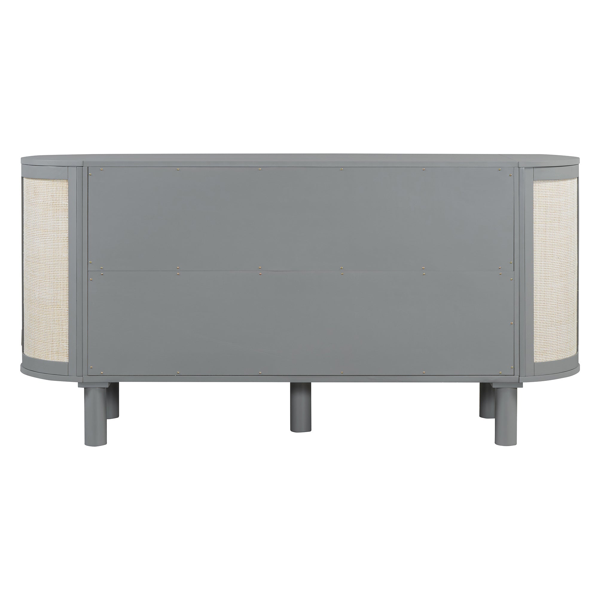 Queen Murphy Bed with Hidden Storage & Modern Woven Design,Gray