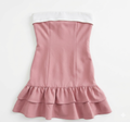 Katie J - Eva Dress, Baby Pink/White