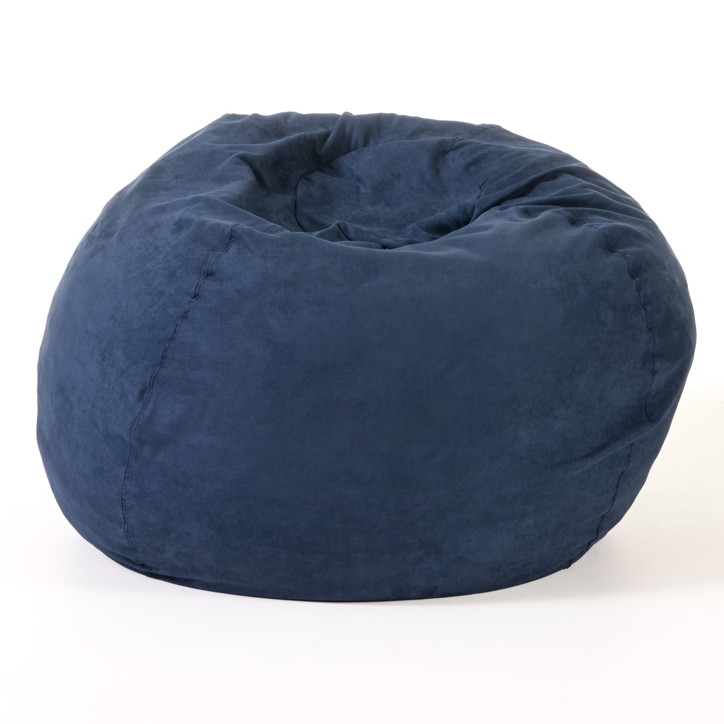 5-Foot Comfortable High-Density Shredded Foam Bean Bag Chair for Kids and Adults, with Removable Microsuede Cover, Ideal Reading and Bedroom Floor Lounge, Midnight Blue