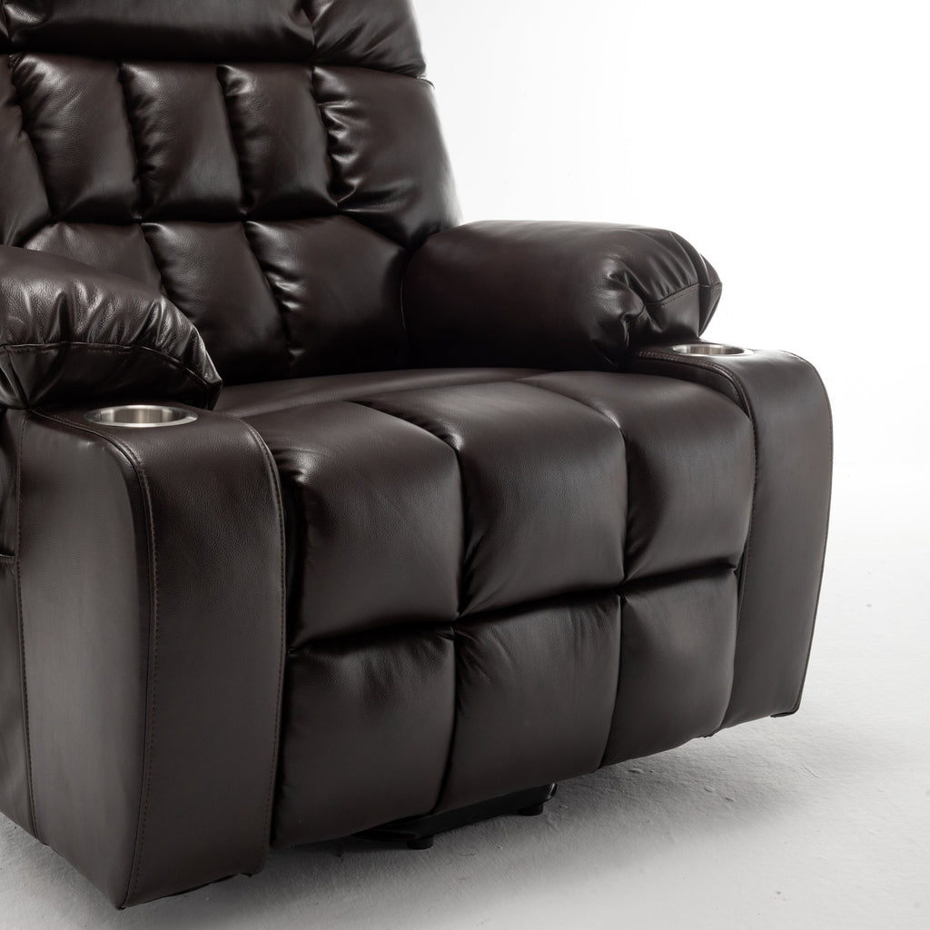 Lift Chair for Big and Tall Person with Inconvenient Legs: High Density Foam Lift Sofa with Heat and Massage, 2 Pockets, 2 Cup Holder, 2 Remote, OKIN Motor