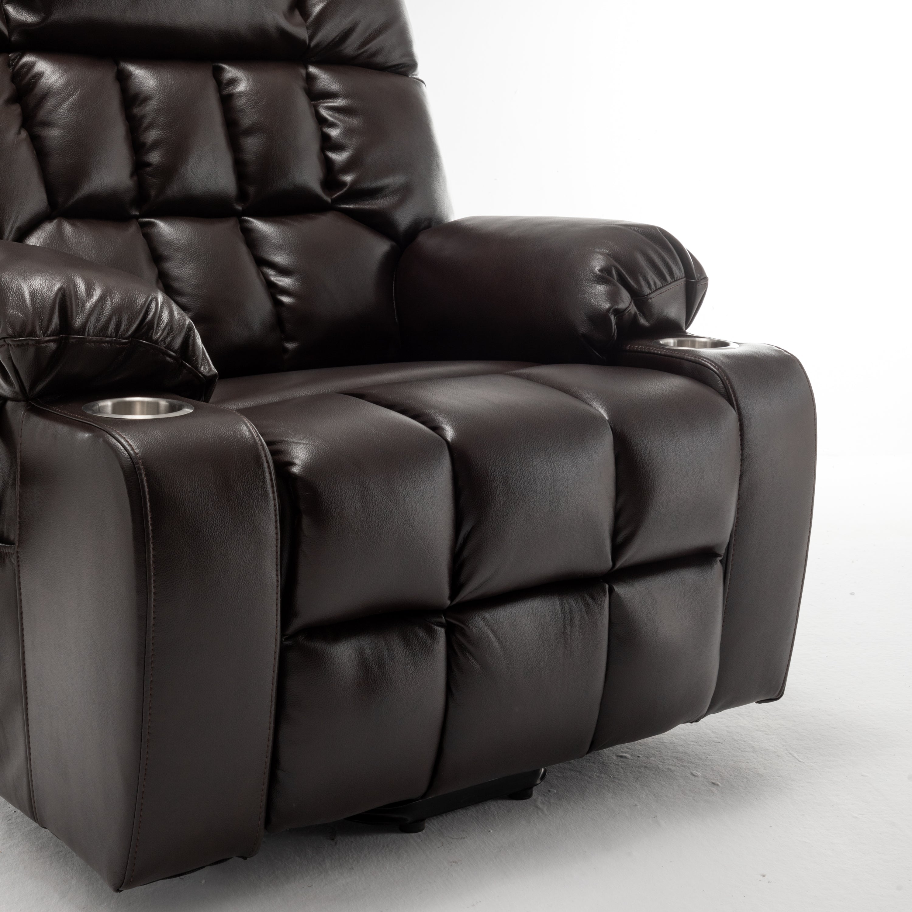 Lift Chair for Big and Tall Person with Inconvenient Legs: High Density Foam Lift Sofa with Heat and Massage, 2 Pockets, 2 Cup Holder, 2 Remote, OKIN Motor