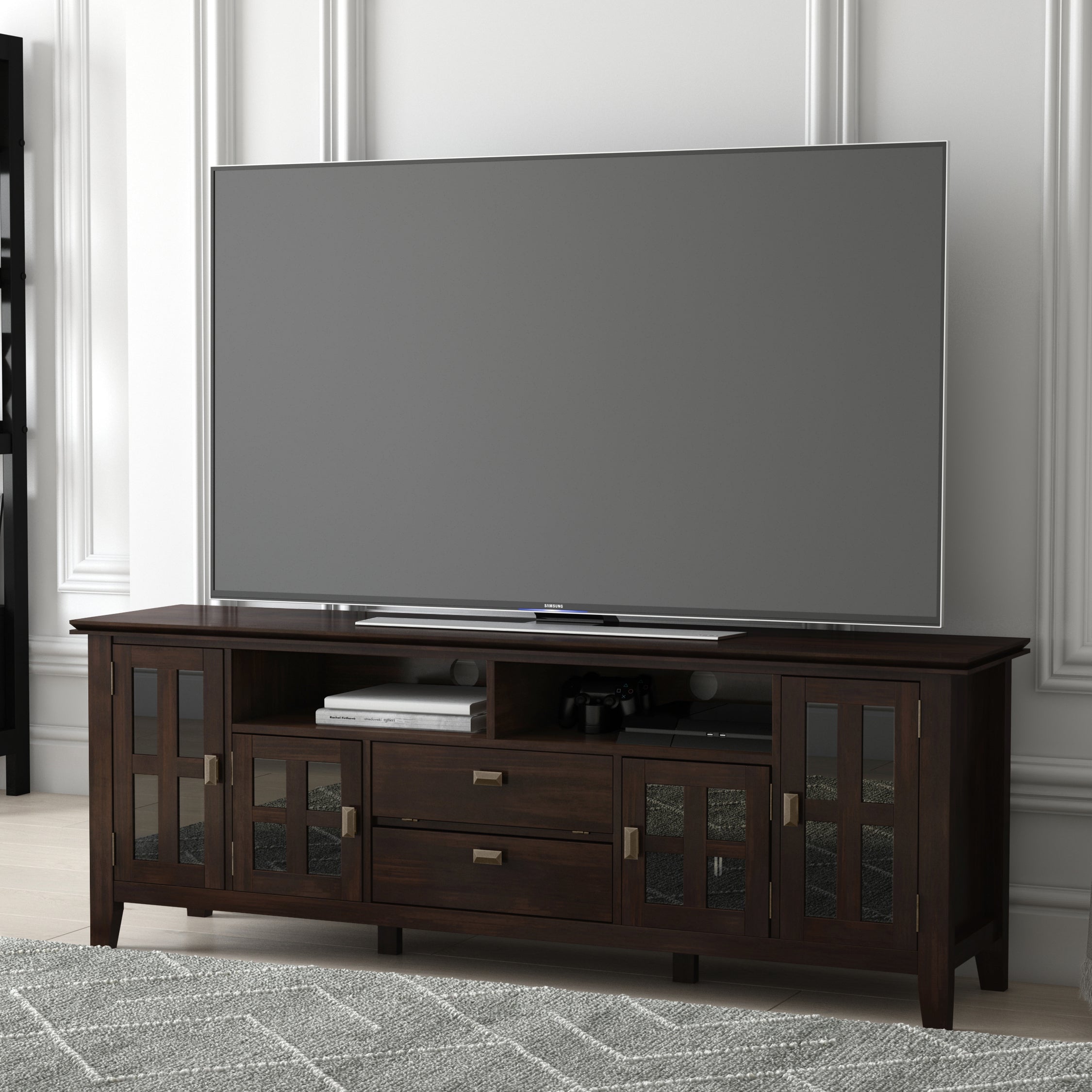 Artisan - 72' TV Media Stand - Tobacco Brown