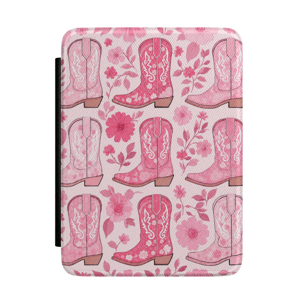 Pink Cowboy Boots Kindle Paperwhite Case | Western Floral E-Reader Cover