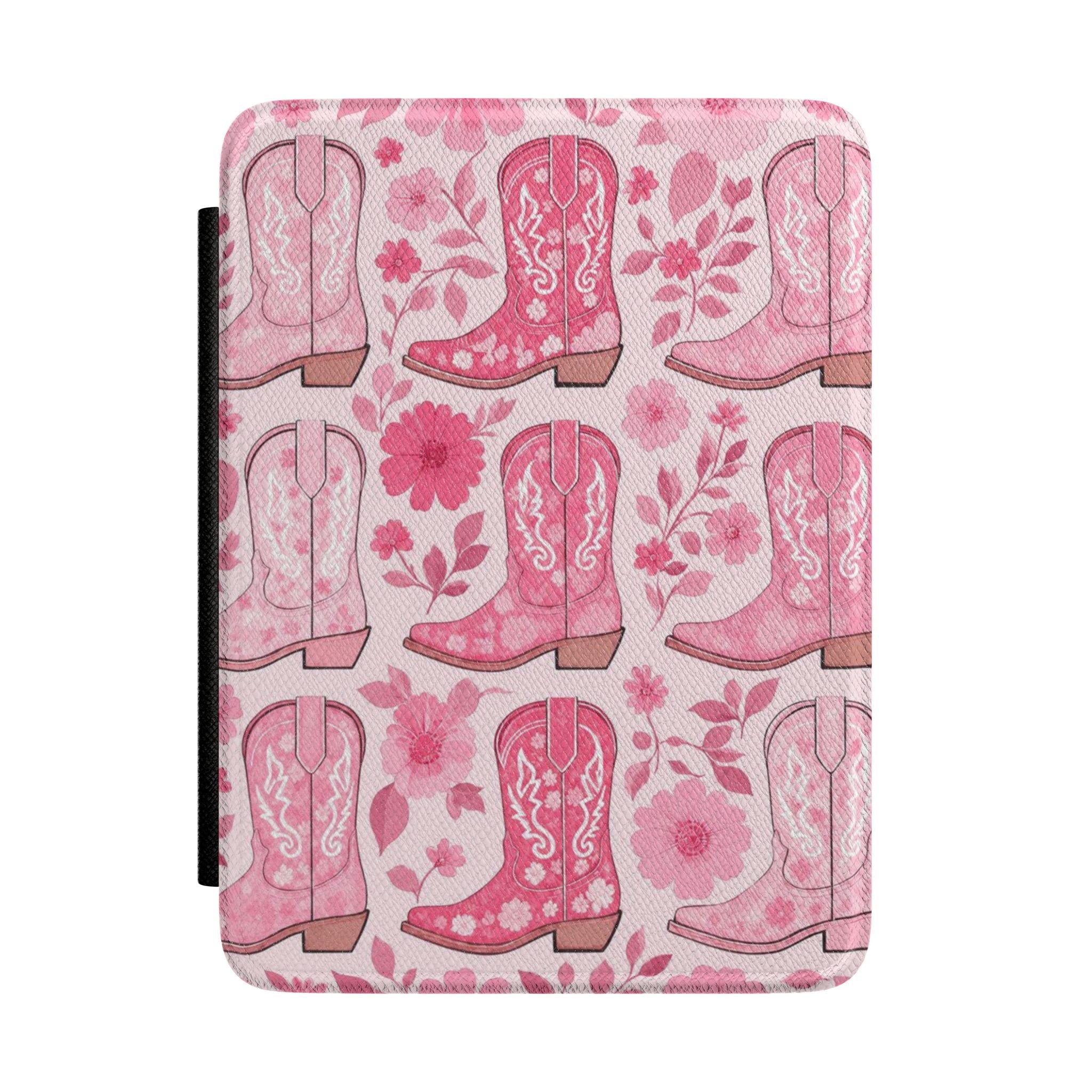 Pink Cowboy Boots Kindle Paperwhite Case | Western Floral E-Reader Cover