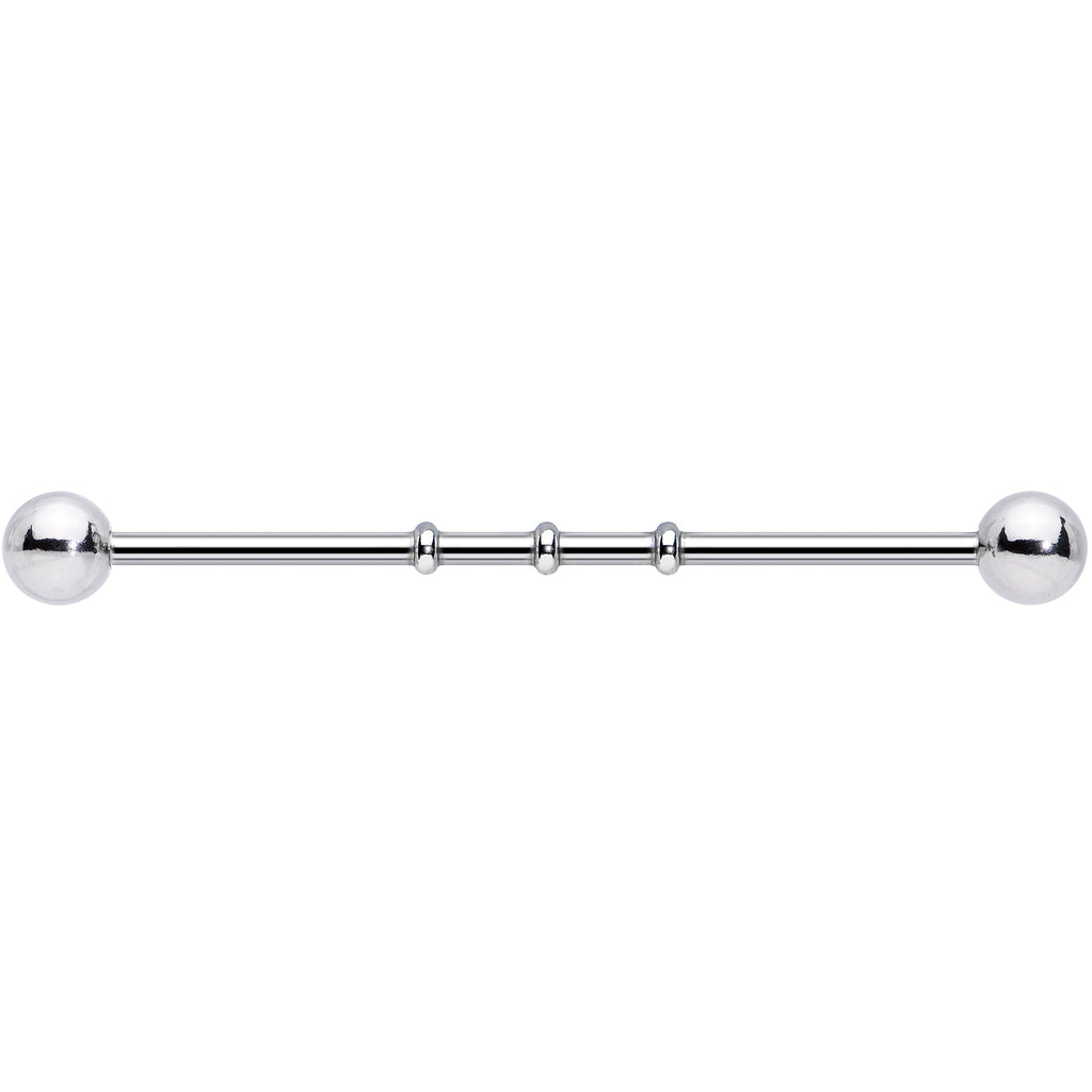 Surgical Steel Notched Industrial Barbell Earring