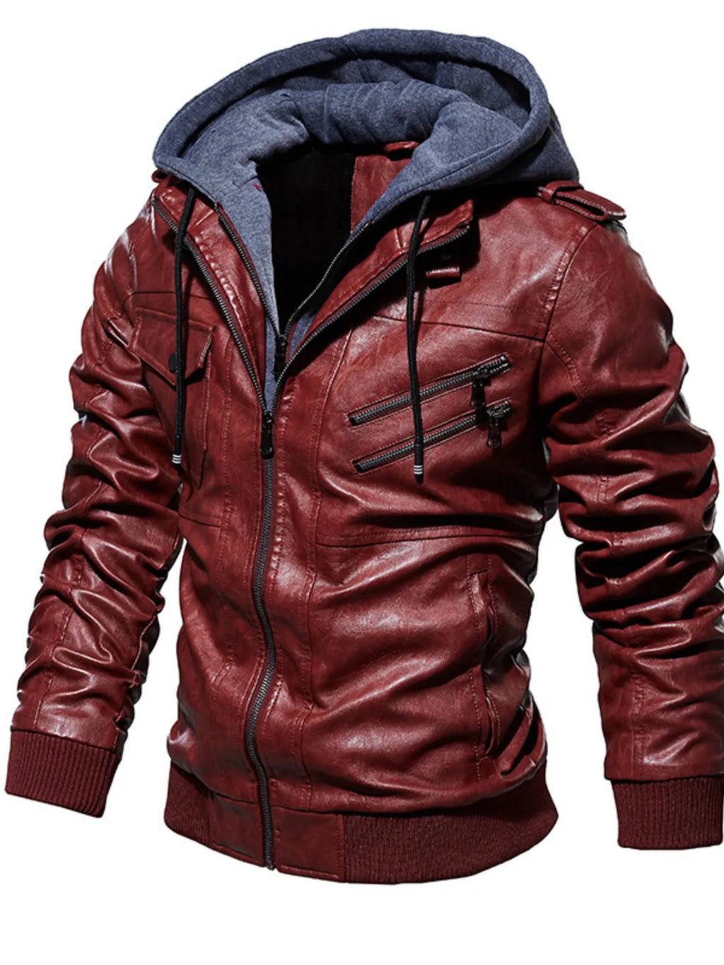 Zip Up Drawstring Hooded Jacket