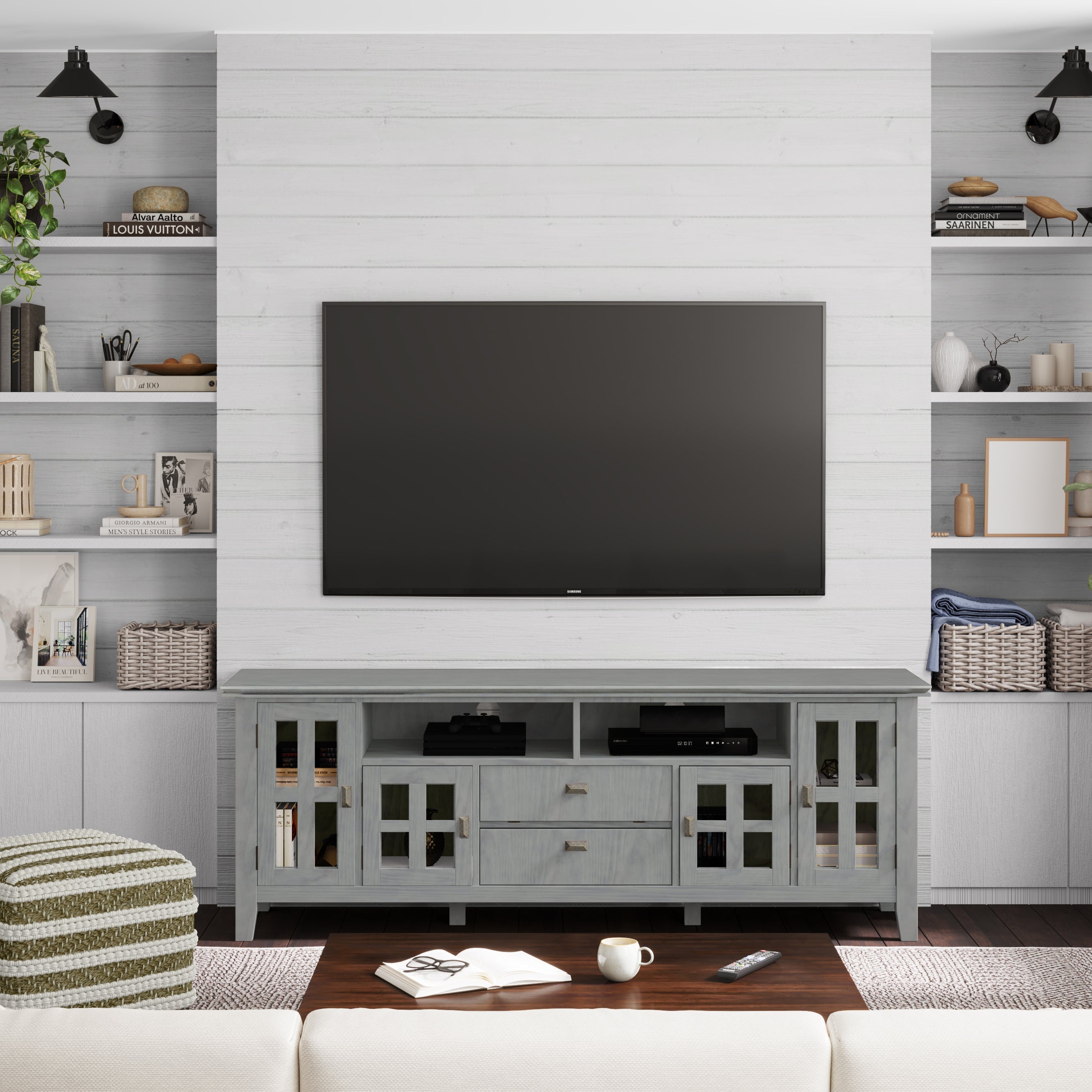 Artisan - 72' TV Media Stand - Fog Grey