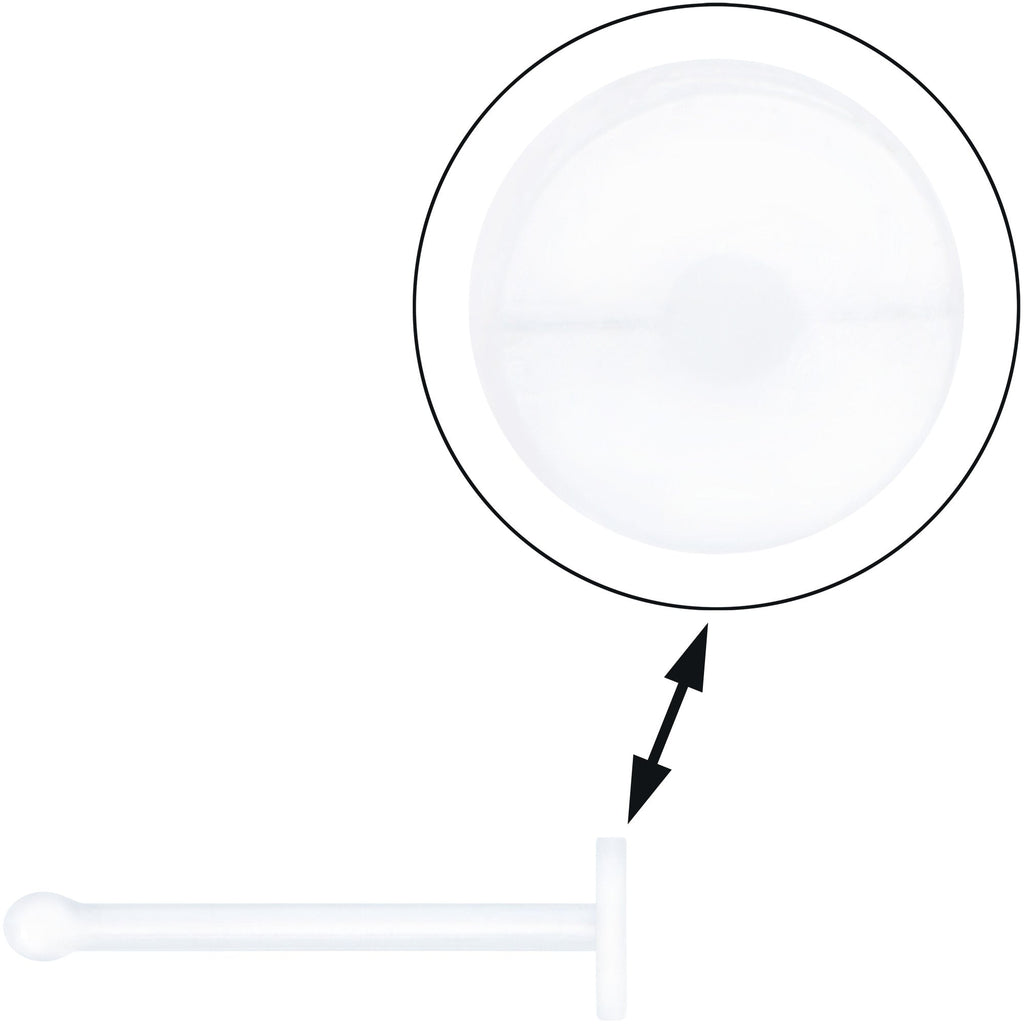 20G Clear Flat Bioplast Nose Retainer