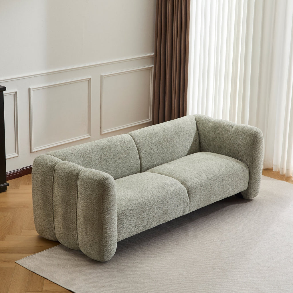 Tonson 83' 3-Seater Sofa,Wave Design, Living Rooms,Bedrooms,Apartment Office,Light Green