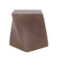 Modern Outdoor Lightweight Concrete Side Table with Abstract Design in Brown Magnesium Oxide, 21 x 21 x 18 Inches