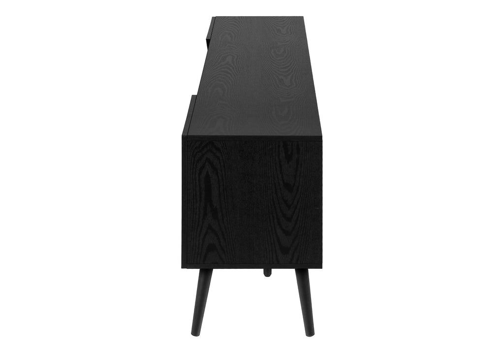 Tv Stand, 72 Inch, Console, Media Entertainment Center, Storage Drawer, Black Laminate, Mid Century, Modern