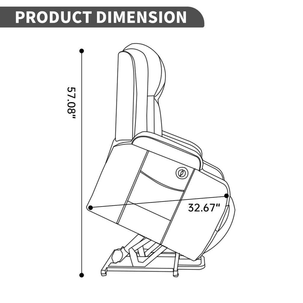 Brown PU Infinite Position Up to 350 LBS Power Lift Recliner Chair for Elderly, Heavy Duty Motion Mechanism with 8-Point Vibration Massage and Lumbar Heating, USB Charging Port, Cup Holders