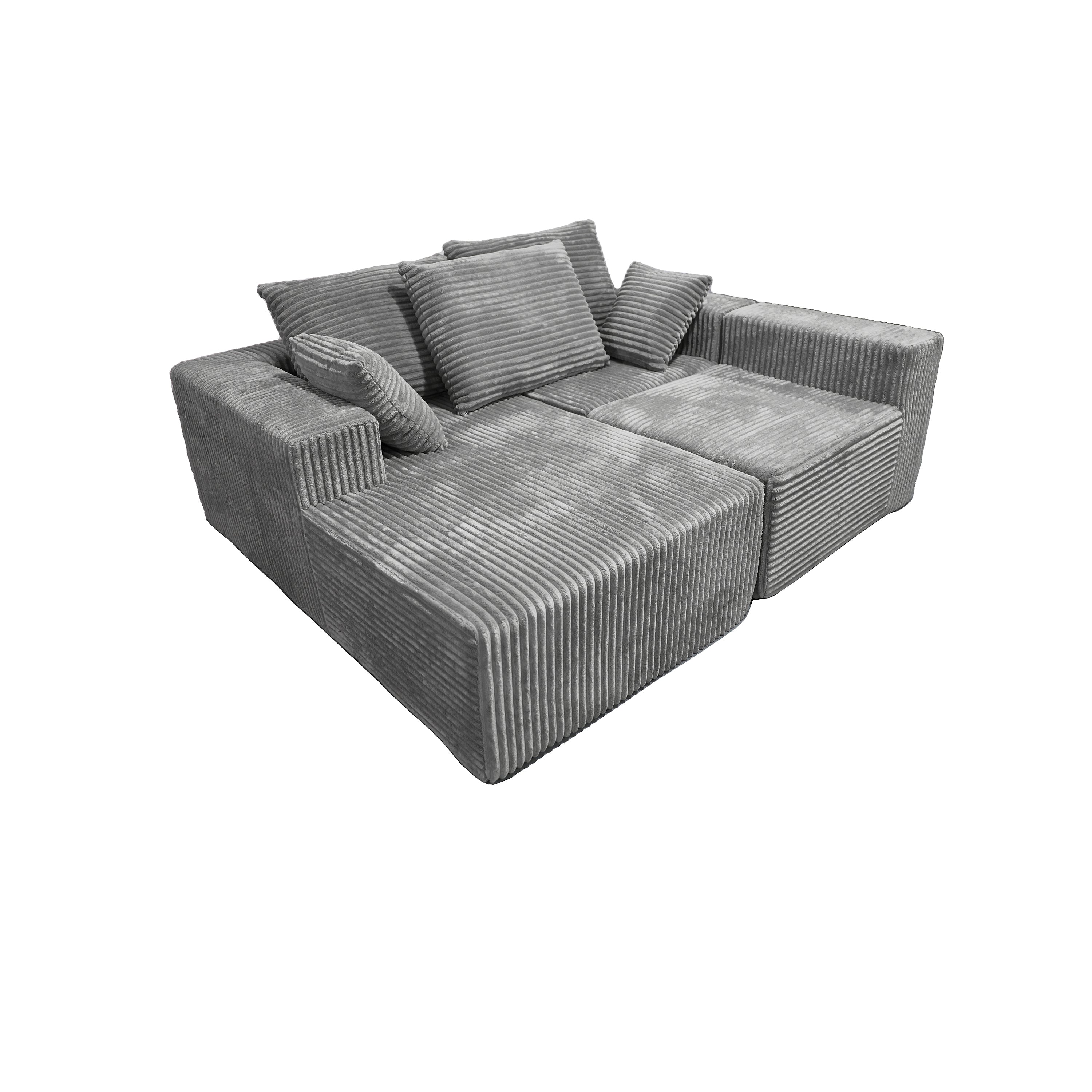 Corner combination sofa, sectional sofa ,couch sofa,sofa bed, made of high-density sponge and soft plush fabric, with multiple combinations available(gray)