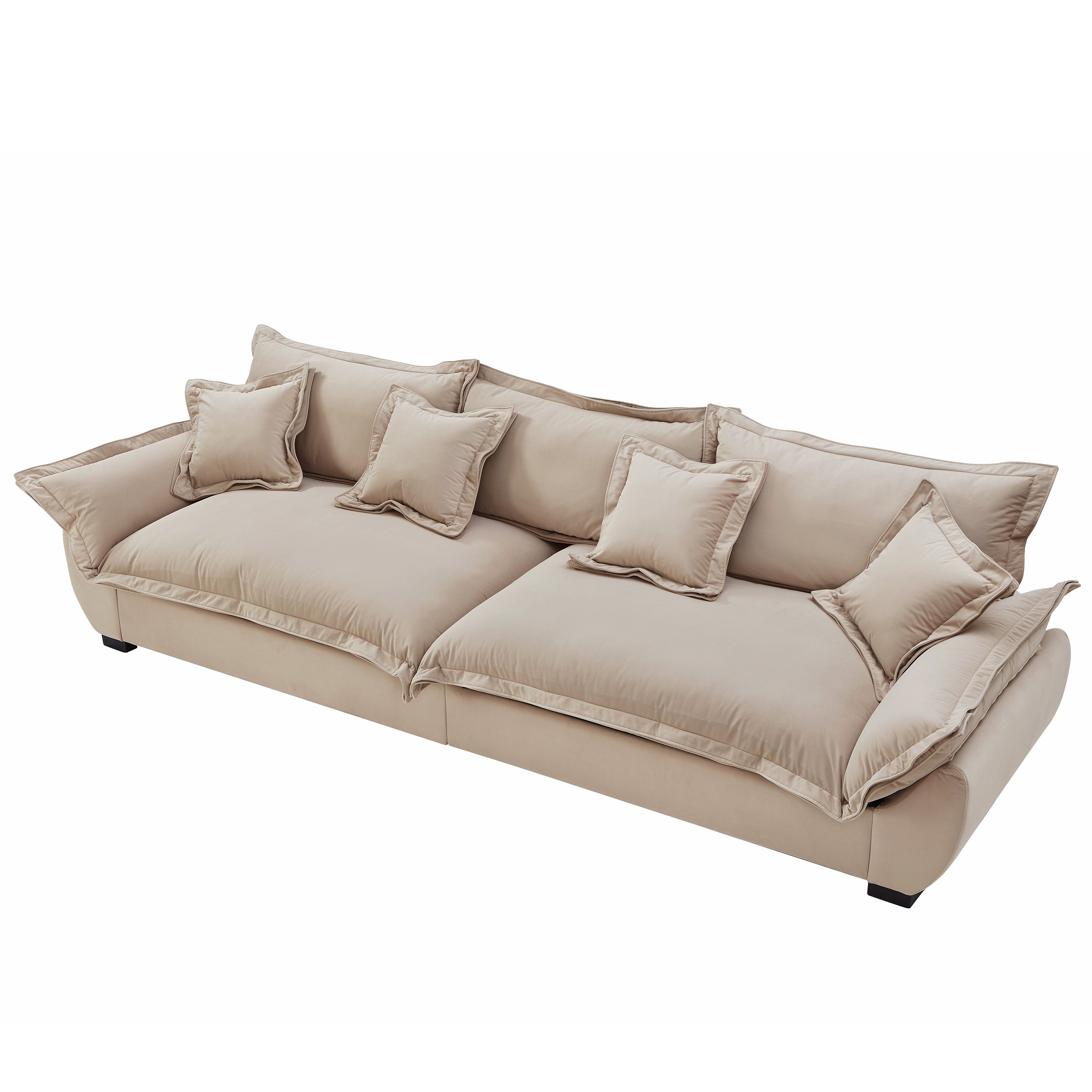 Modular Sectional Sofa, Sailing Design Sofa with Storage, Removable Backrest, Modern Deep Seat Sofa with Throw Pillows for Living Room Bedroom Apartment,Light Khaki