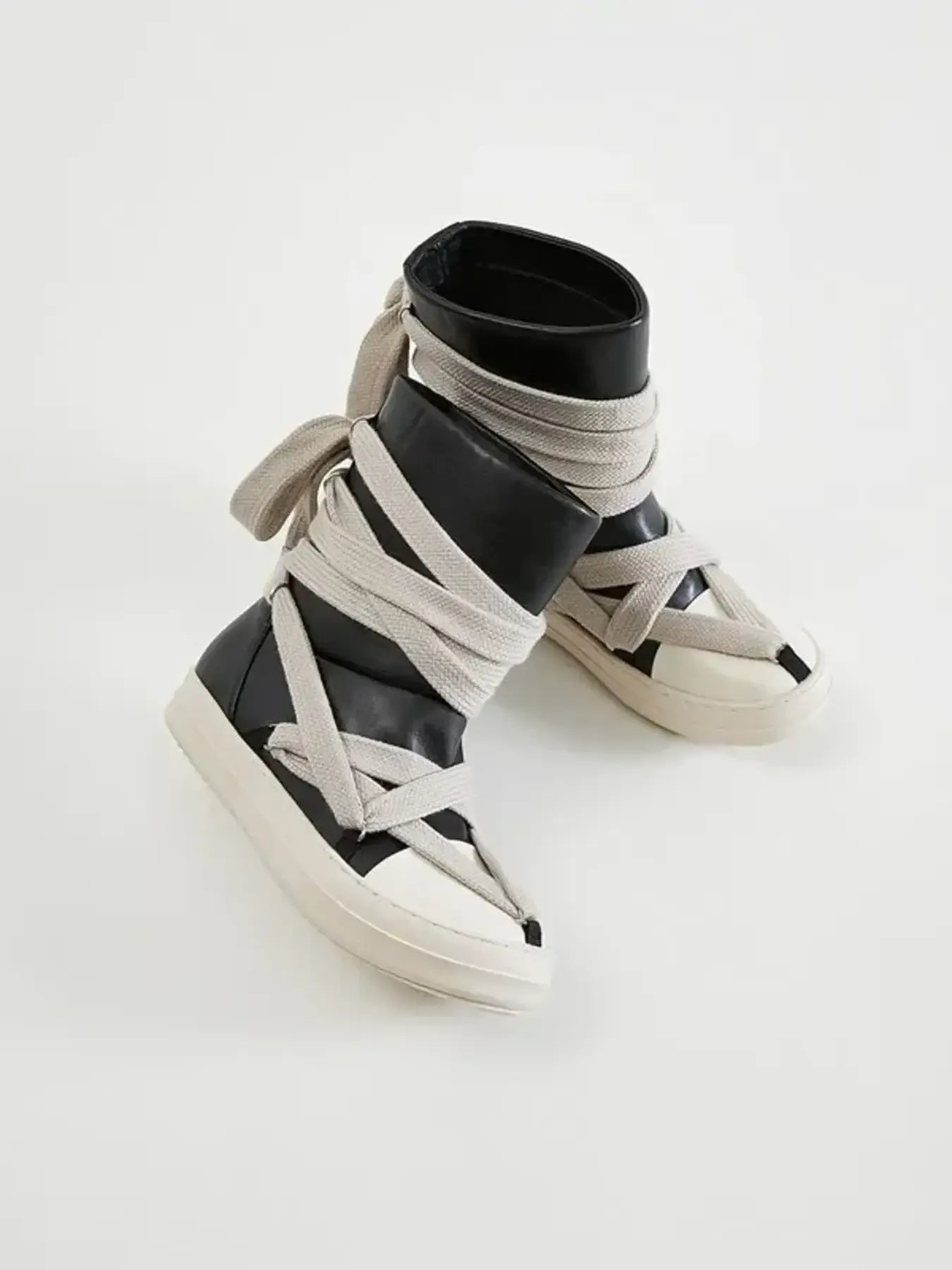 Lace-Up Round Neck Sneaker Boots